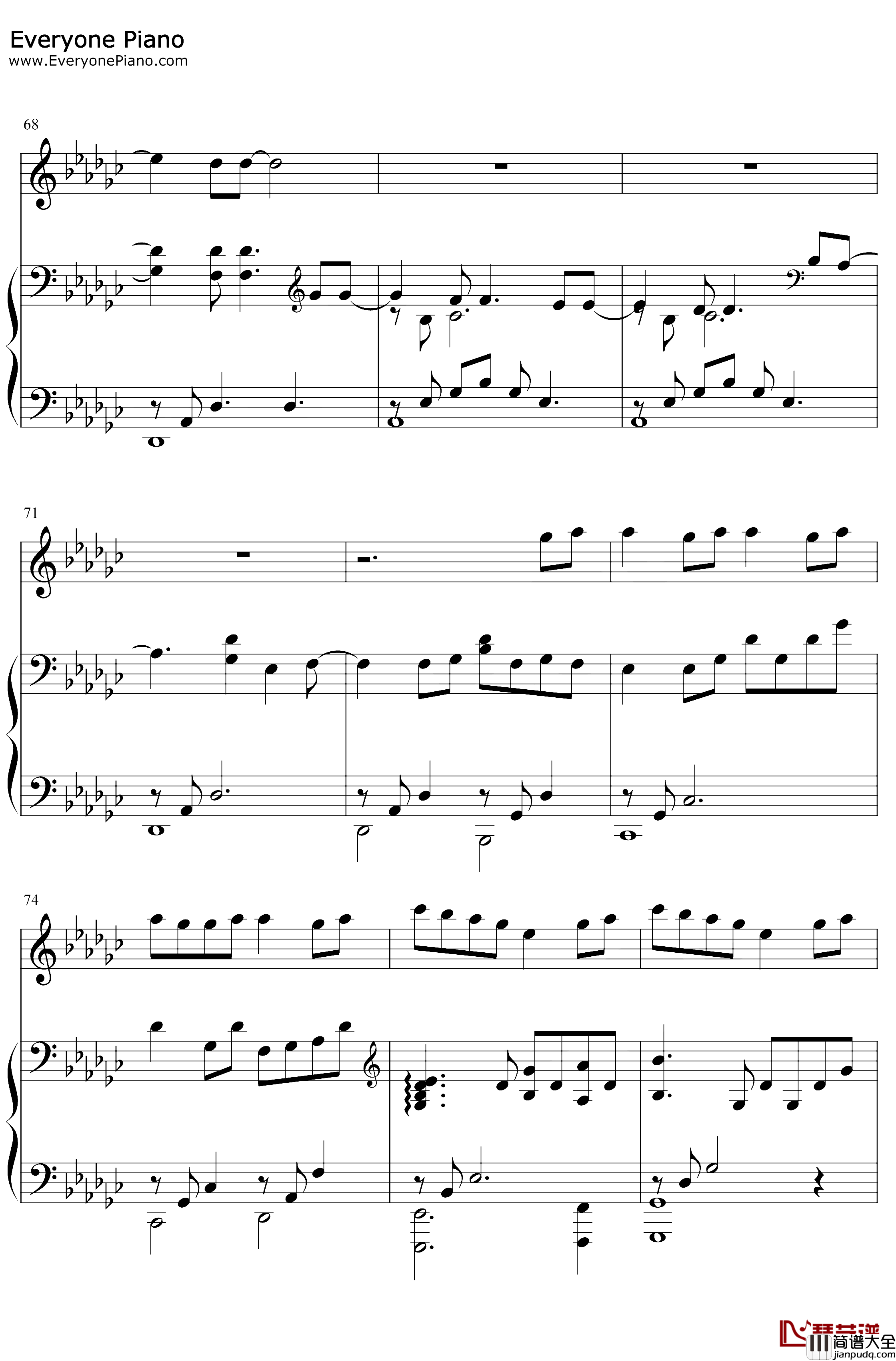 Ocean钢琴谱_Lady_Antebellum