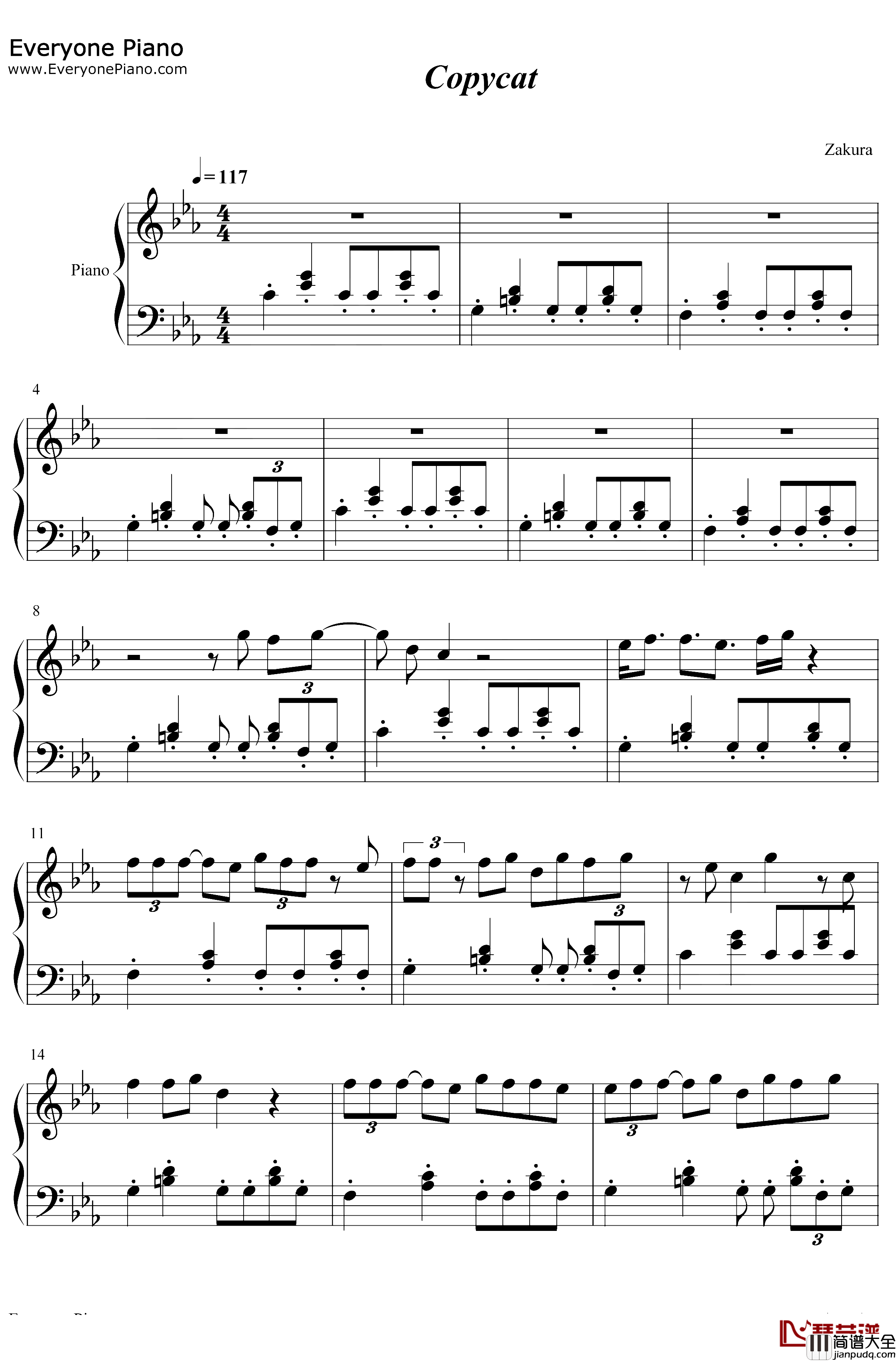 Copy_Cat钢琴谱_Melanie_Martinez_Tierra_Whack