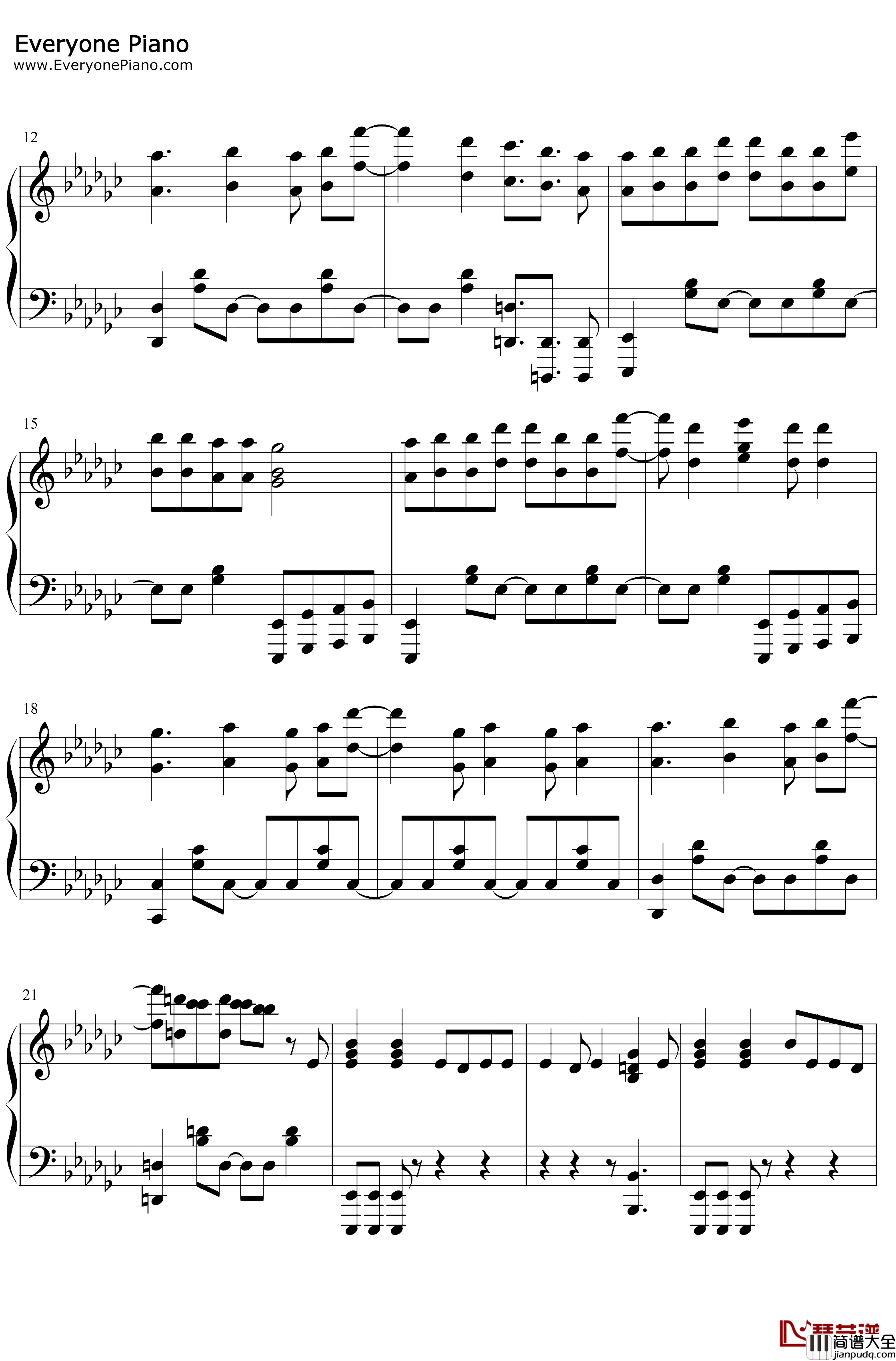 No.7钢琴谱_地缚少年乐队_地缚少年花子君OP