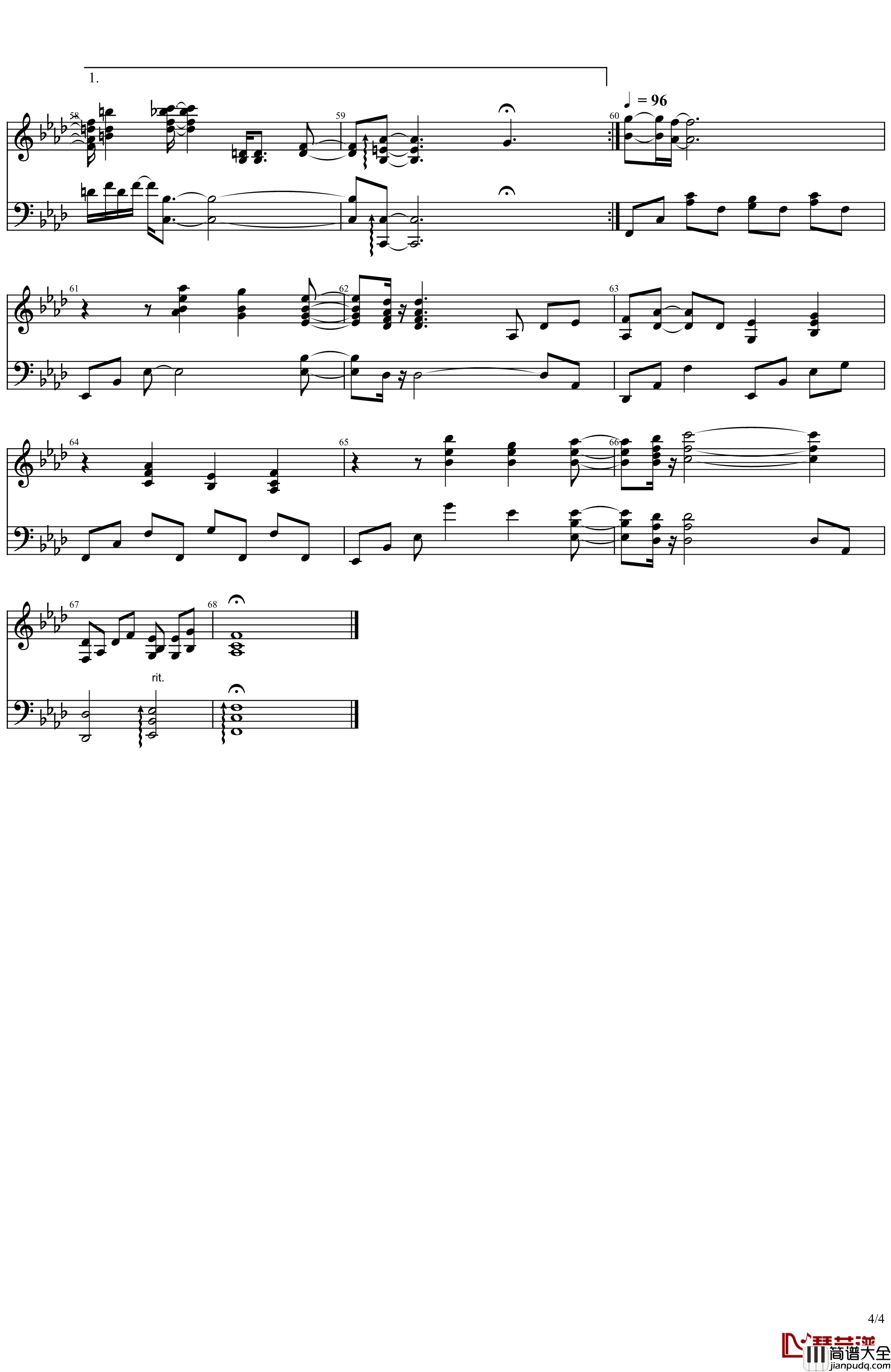 秋之回忆2_OP_明日天気に钢琴谱_Memories_Off*志仓千代丸