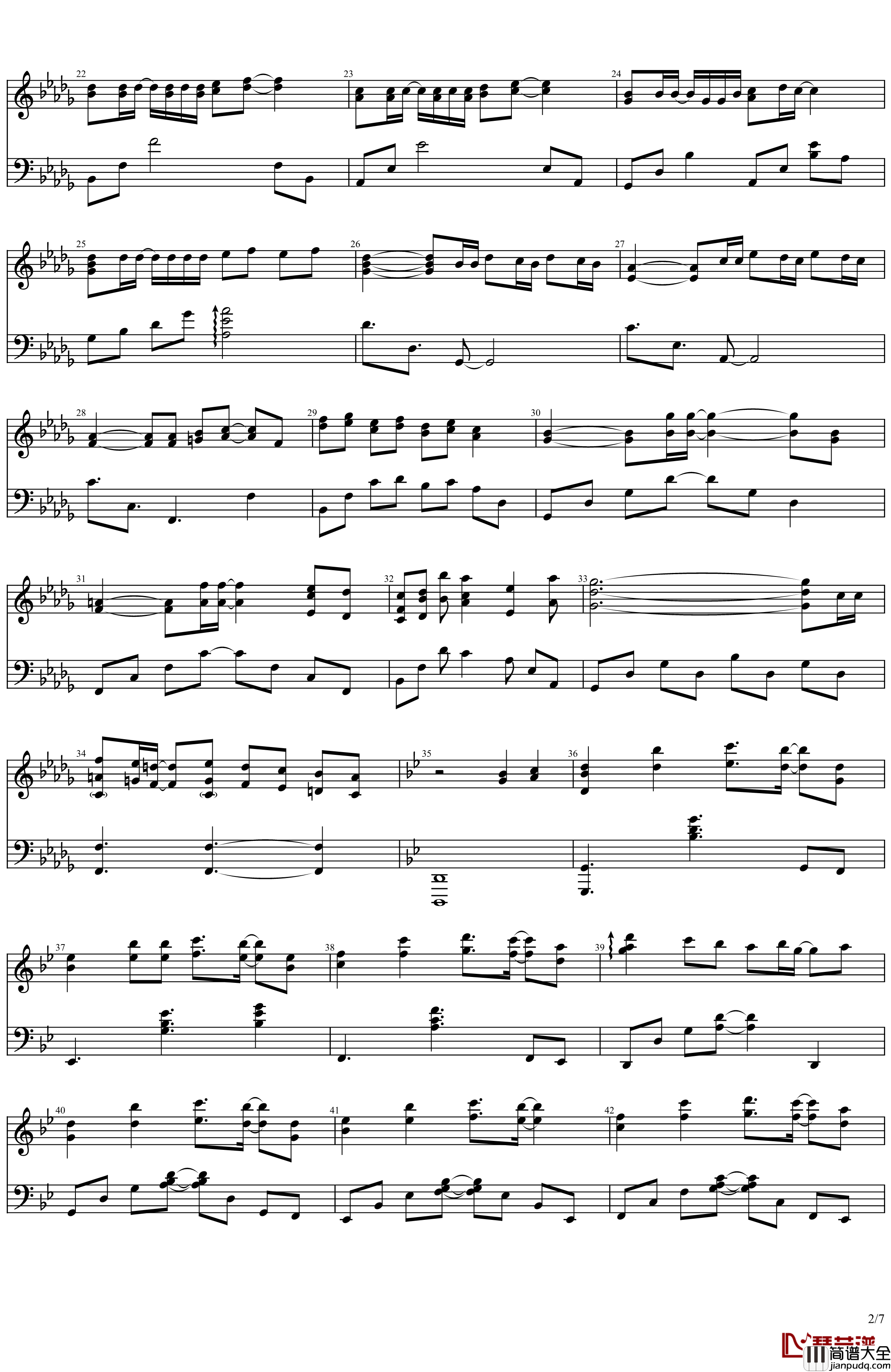 秋之回忆3_OP___リプレイマシン钢琴谱_Memories_Off*志仓千代丸*水树奈奈