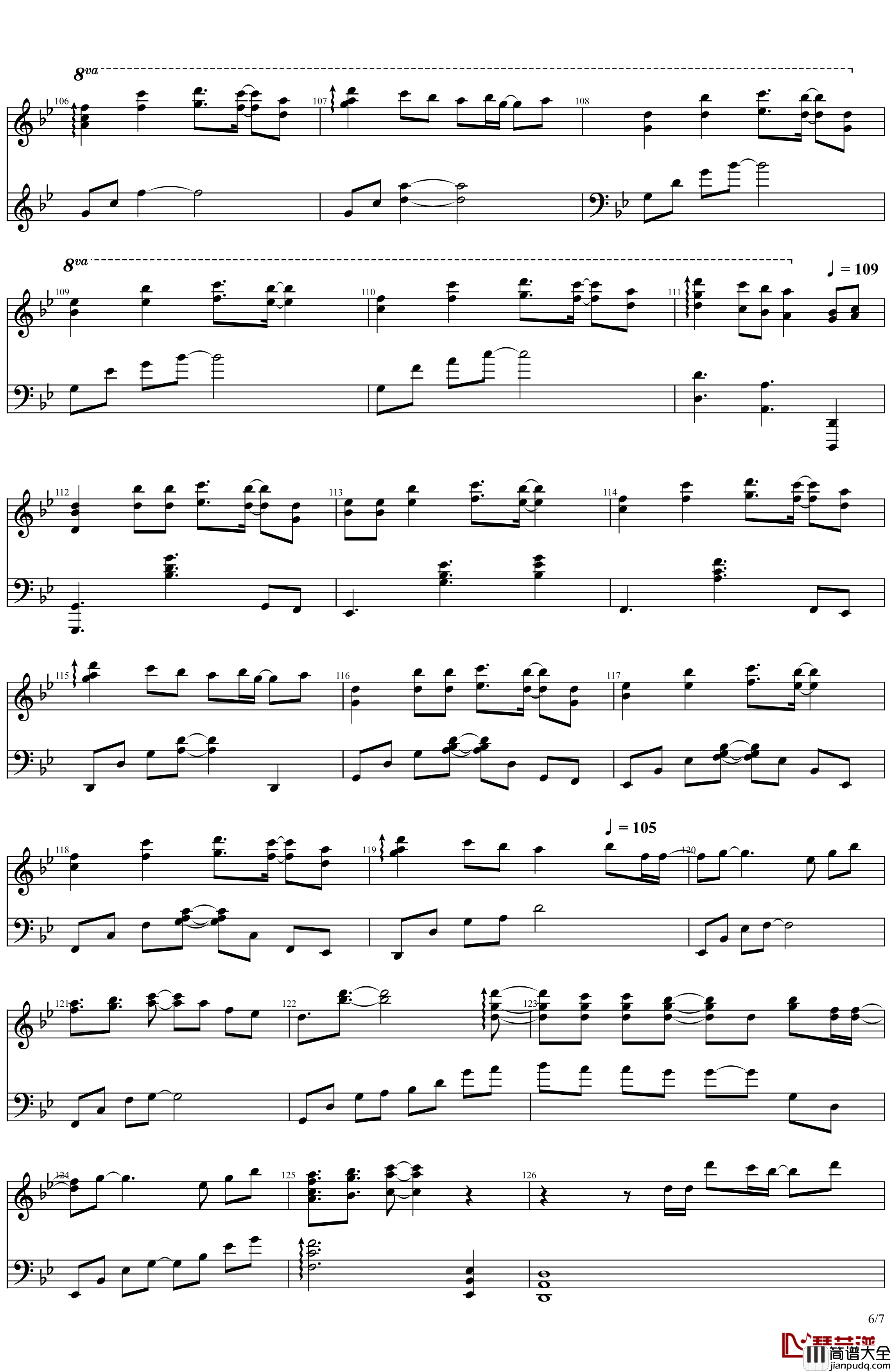 秋之回忆3_OP___リプレイマシン钢琴谱_Memories_Off*志仓千代丸*水树奈奈