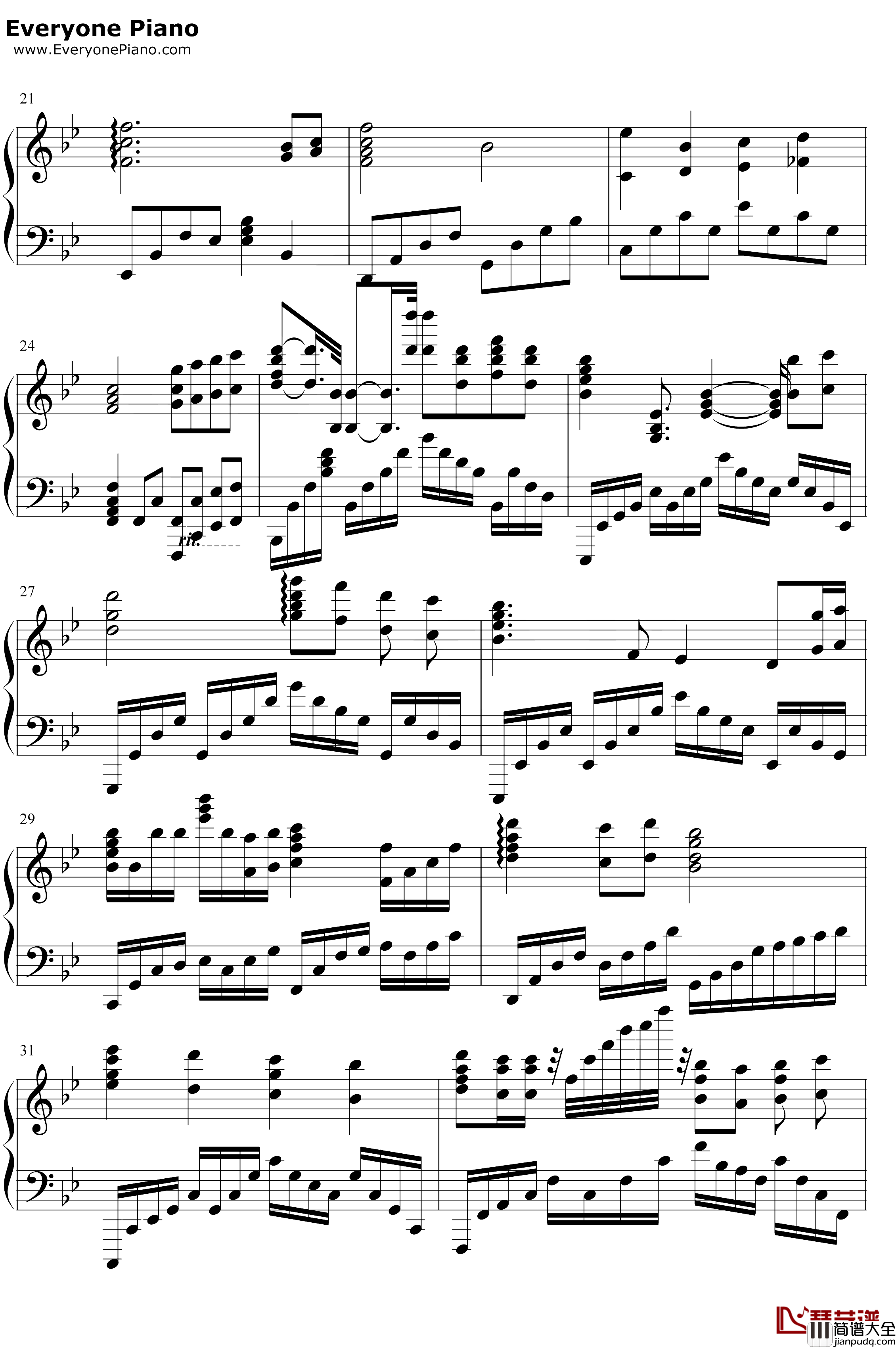 心底的颜色钢琴谱_ProjectLights_三色绘恋BGM