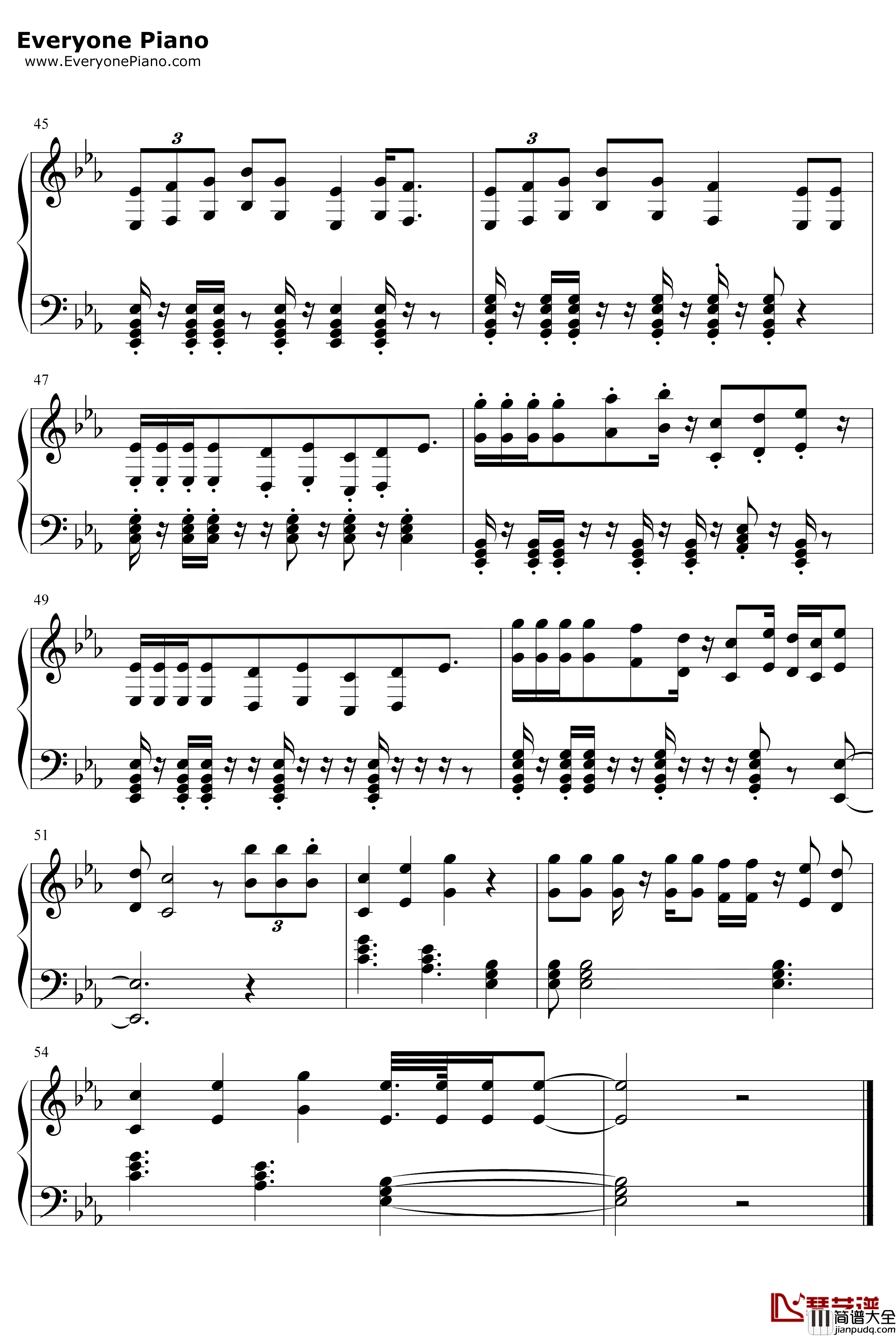 Takeaway钢琴谱_The_ChainsmokersIlleniumLennonStella_Takeaway