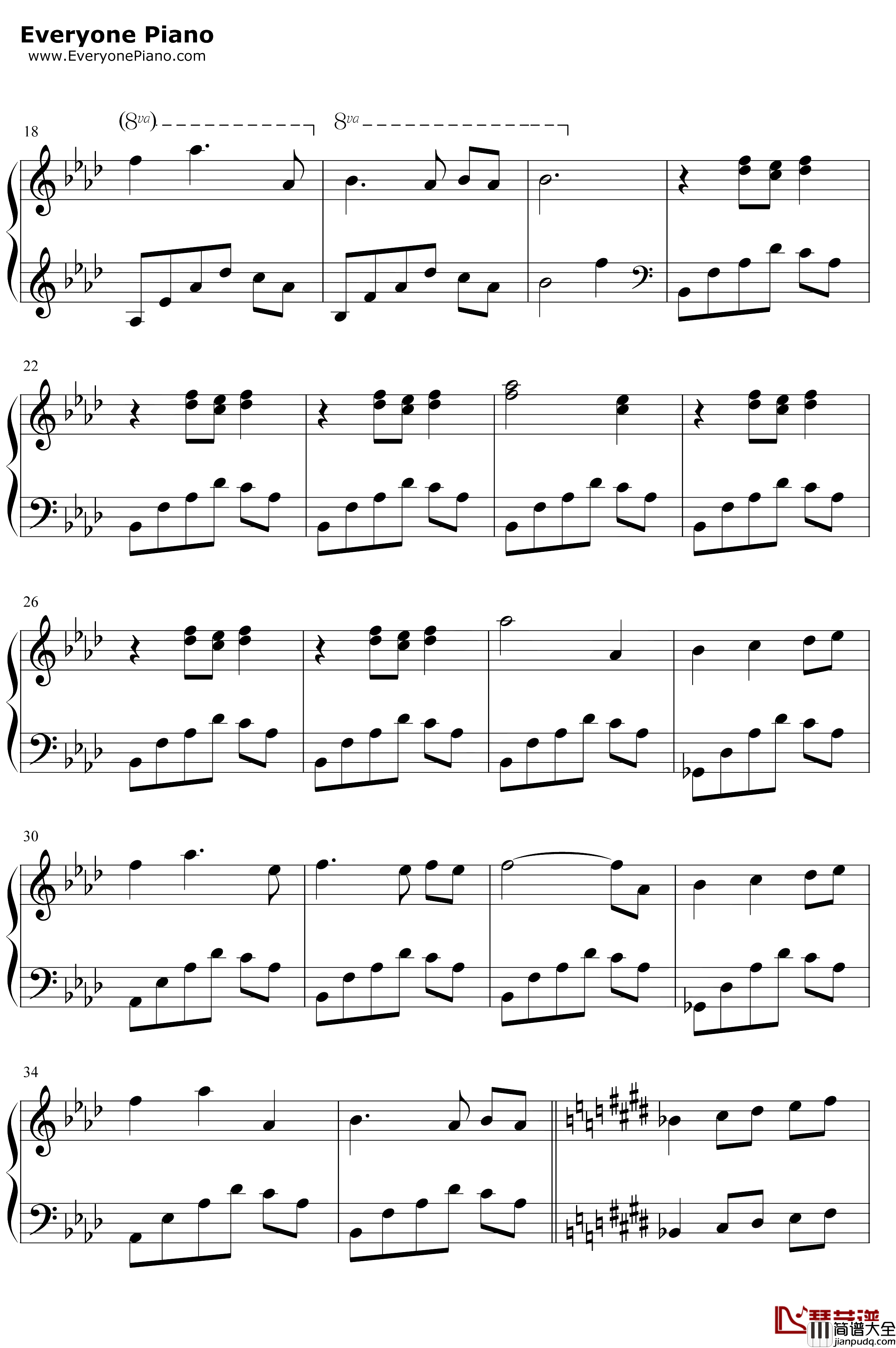 月出钢琴谱_双笙