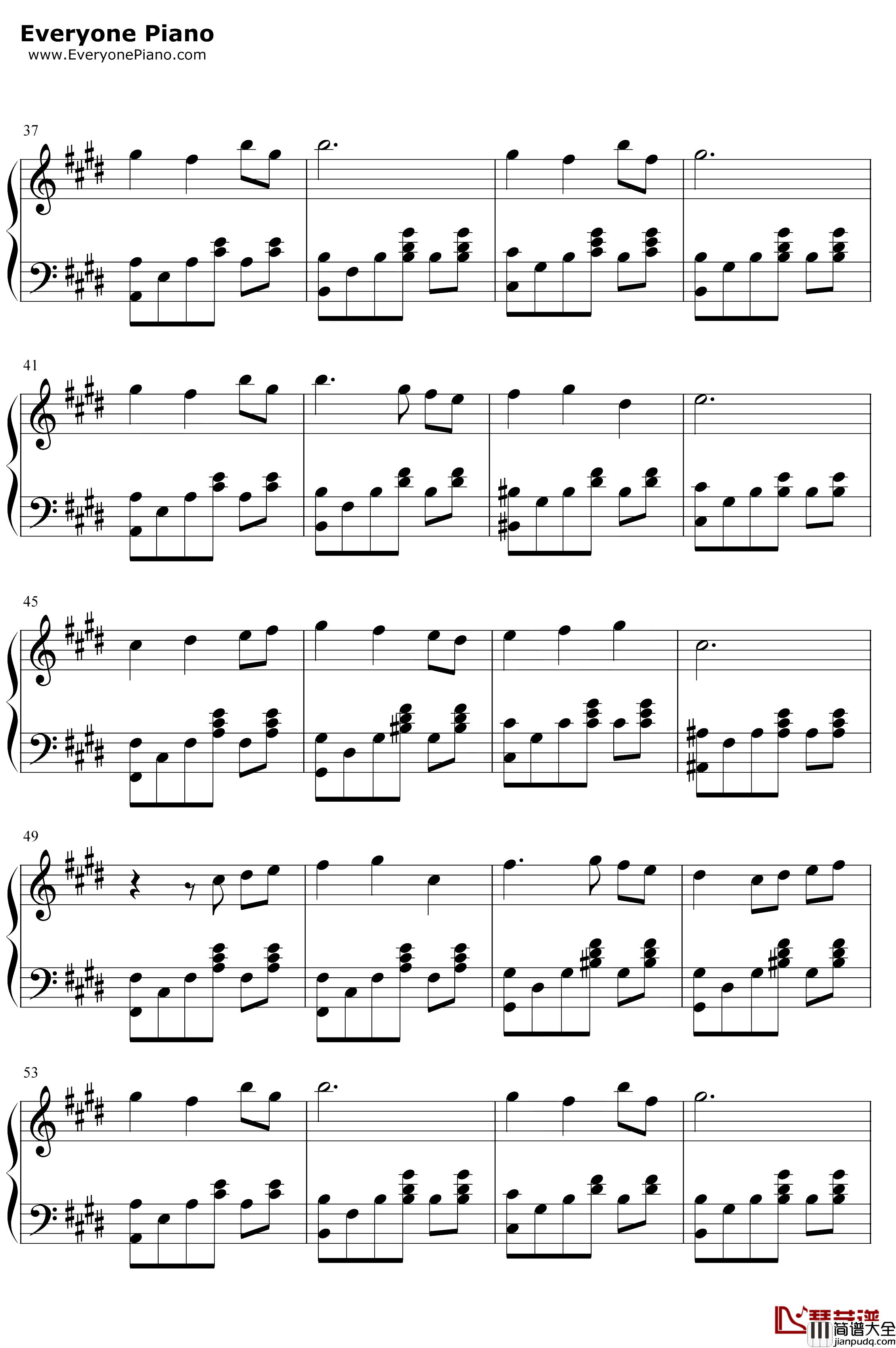 月出钢琴谱_双笙