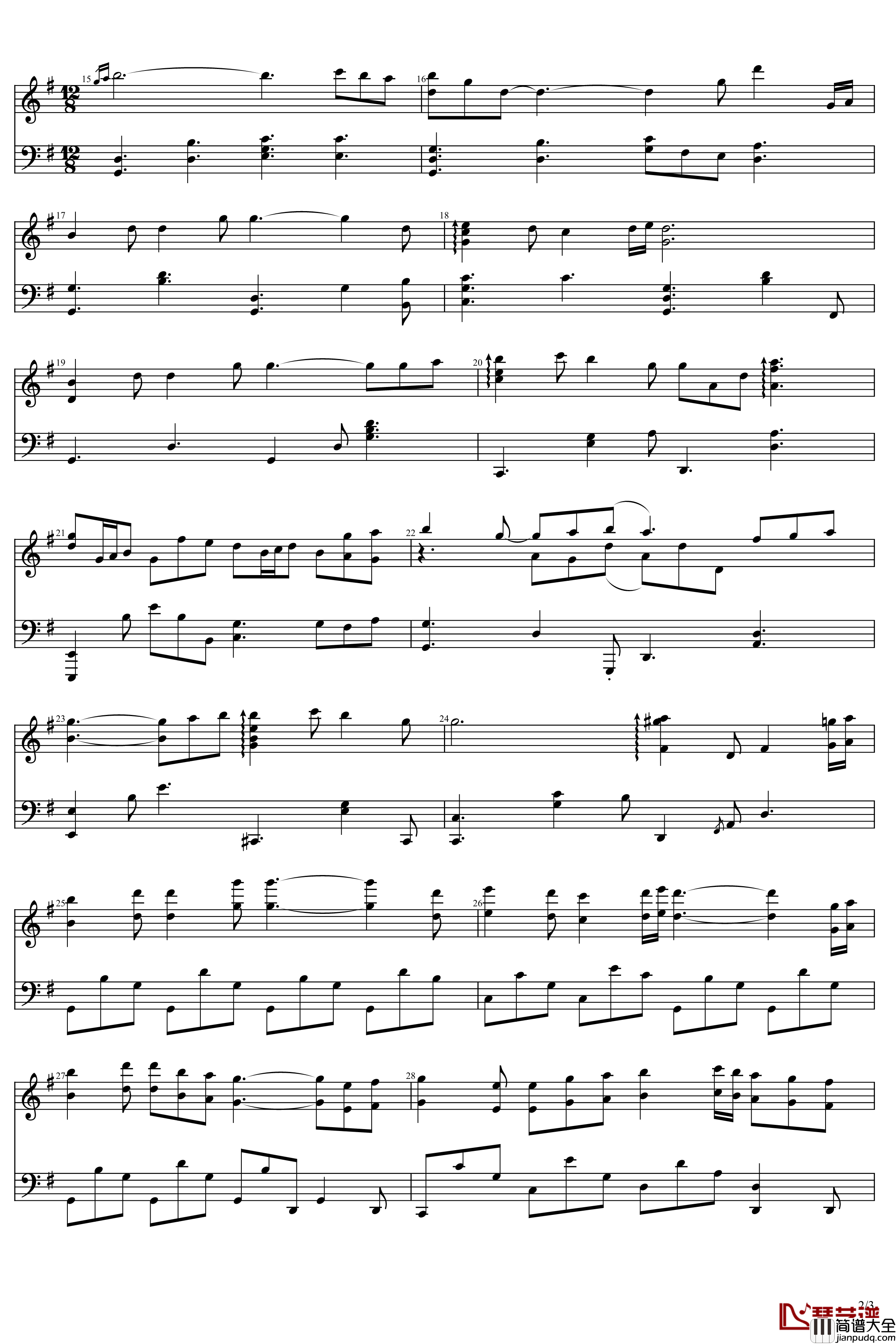 TV动画_飞翔的魔女_bgm___夢と道端の幸せ_钢琴谱__出羽良彰