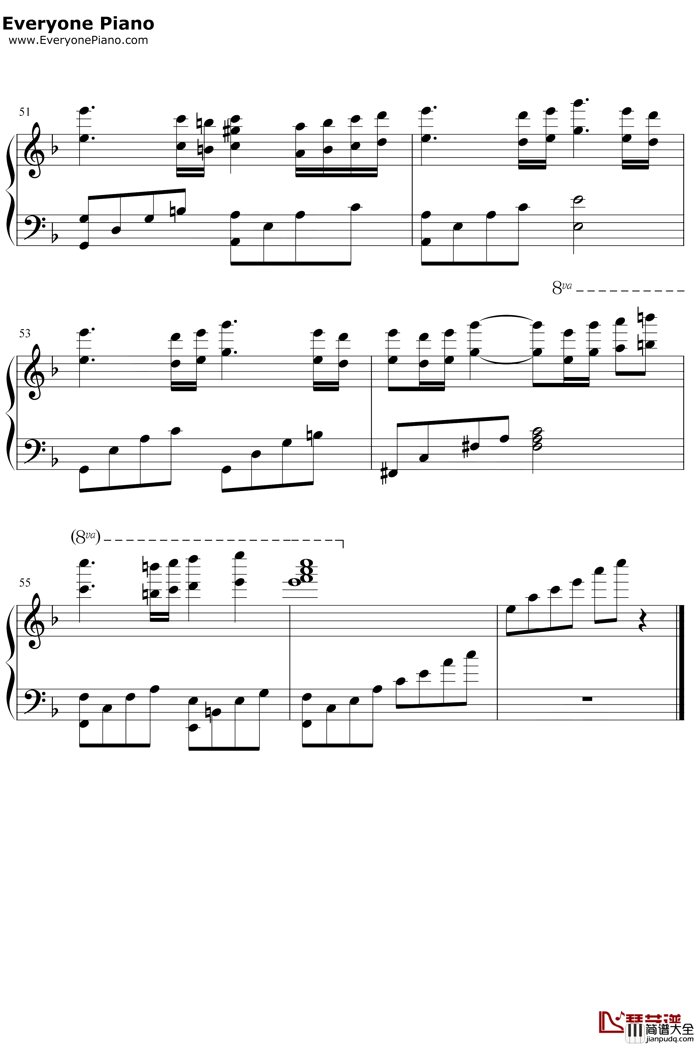 奈落之战钢琴谱_花泽香菜_想风谭_犬夜叉游戏专属主题曲