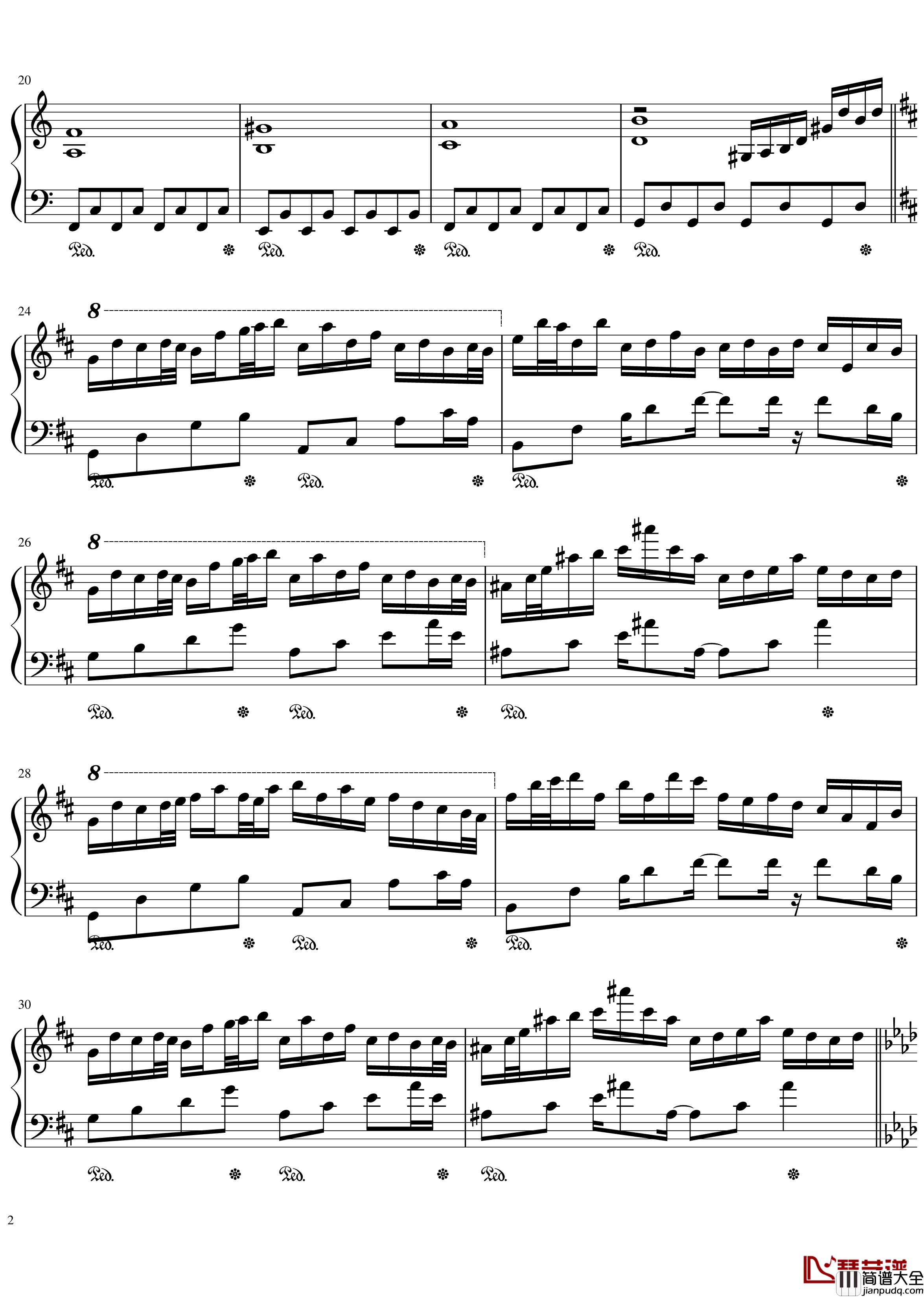 Plain_Asia钢琴谱_东方永夜抄_东方project