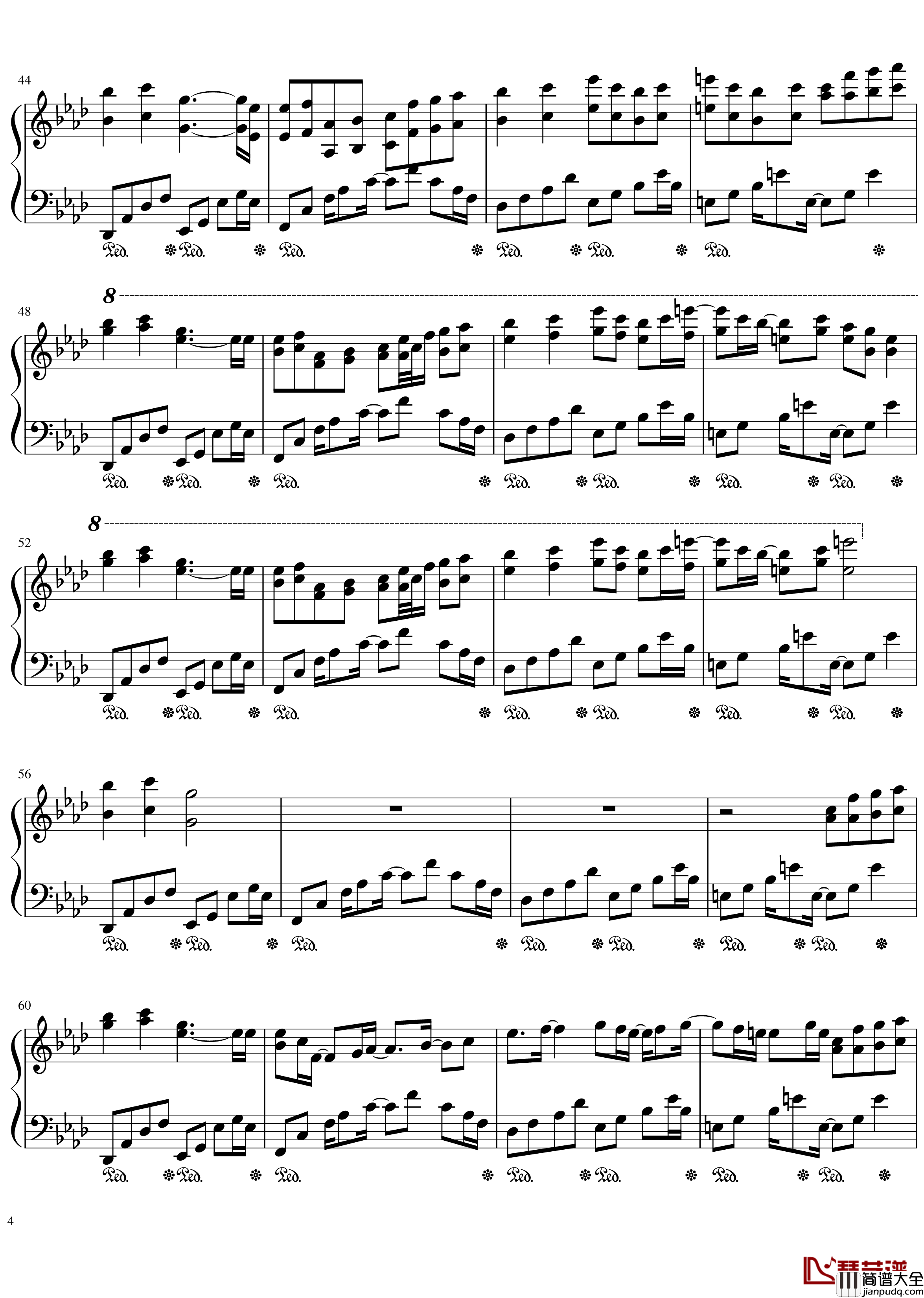 Plain_Asia钢琴谱_东方永夜抄_东方project