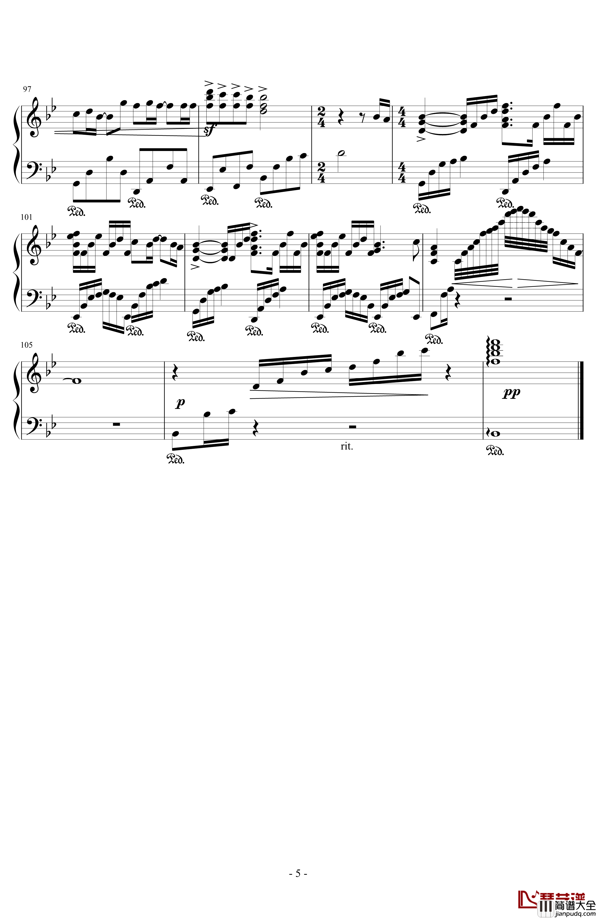 セピア色钢琴谱_深棕色_奥华子