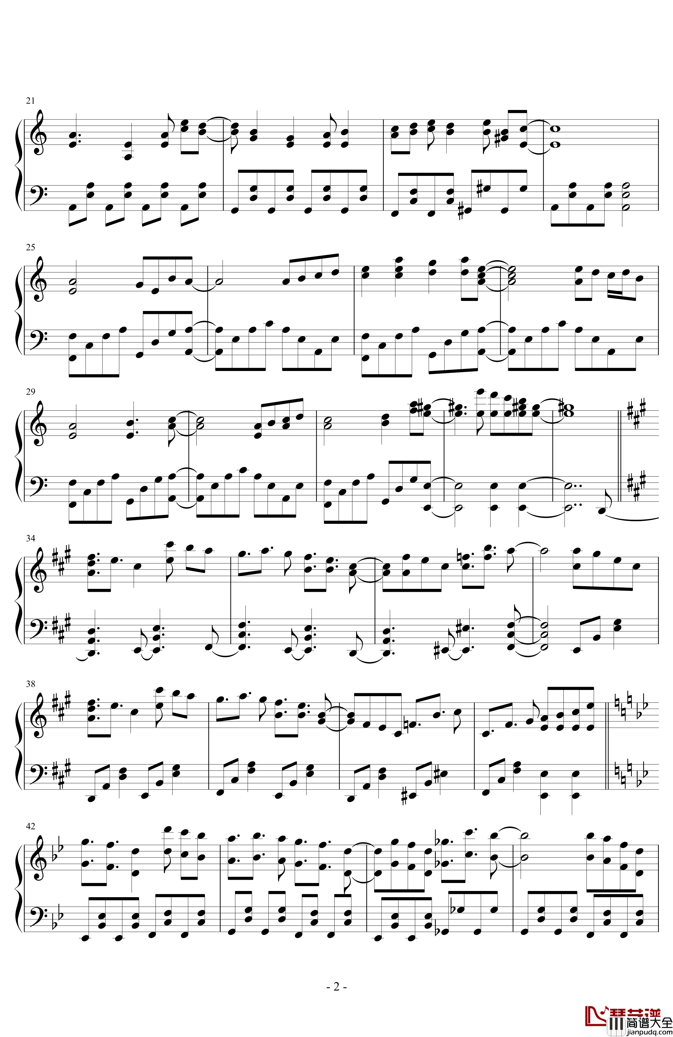 星の器钢琴谱_雾雨魔理沙_东方project