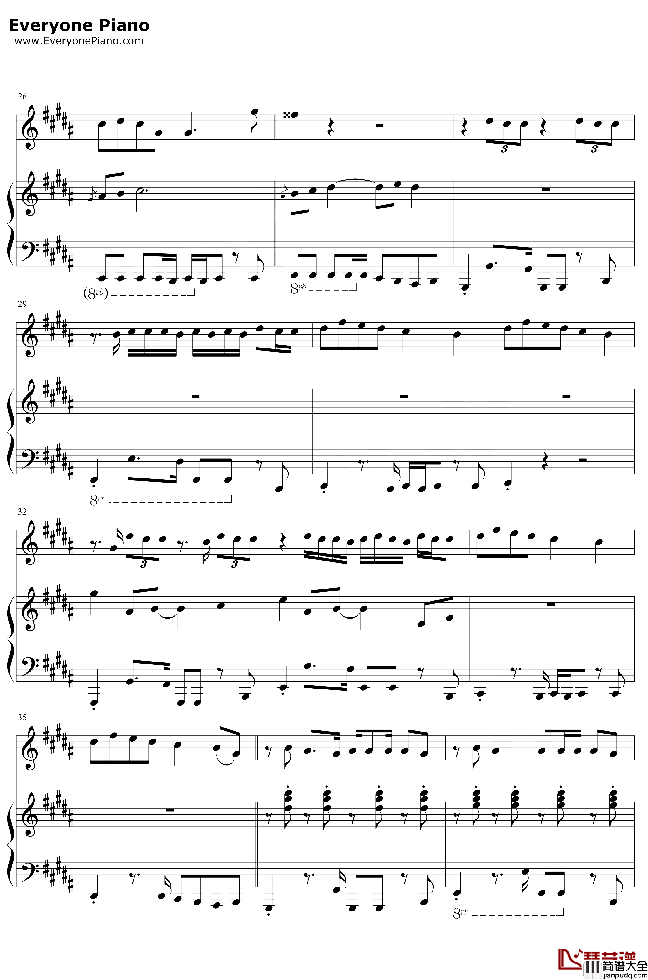 All_the_Good_Girls_Go_to_Hell钢琴谱_Billie_Eilish