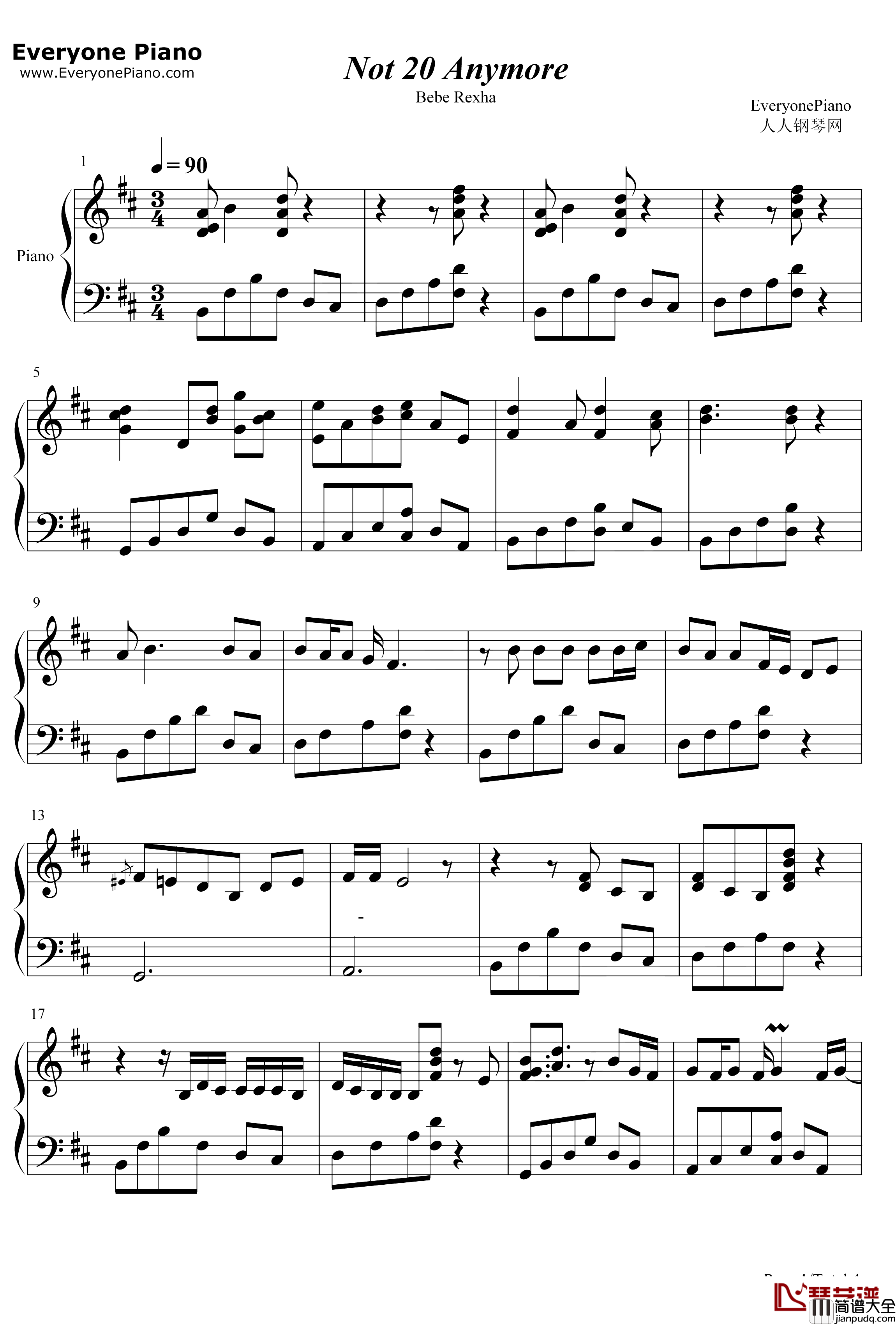 Not_20_Anymore钢琴谱_BebeRexha