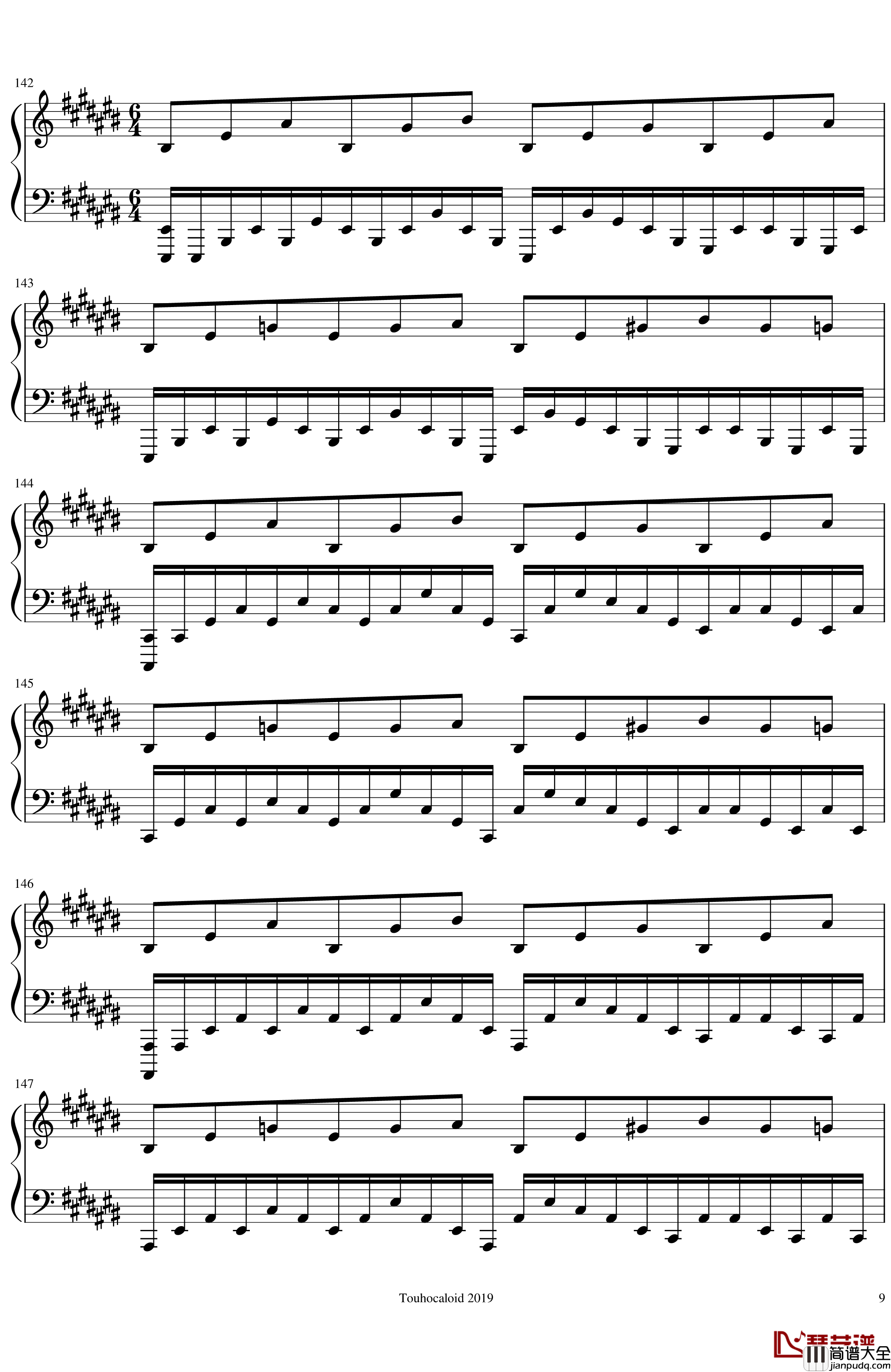 鬼形兽全角色曲钢琴谱_东方鬼形兽_东方project