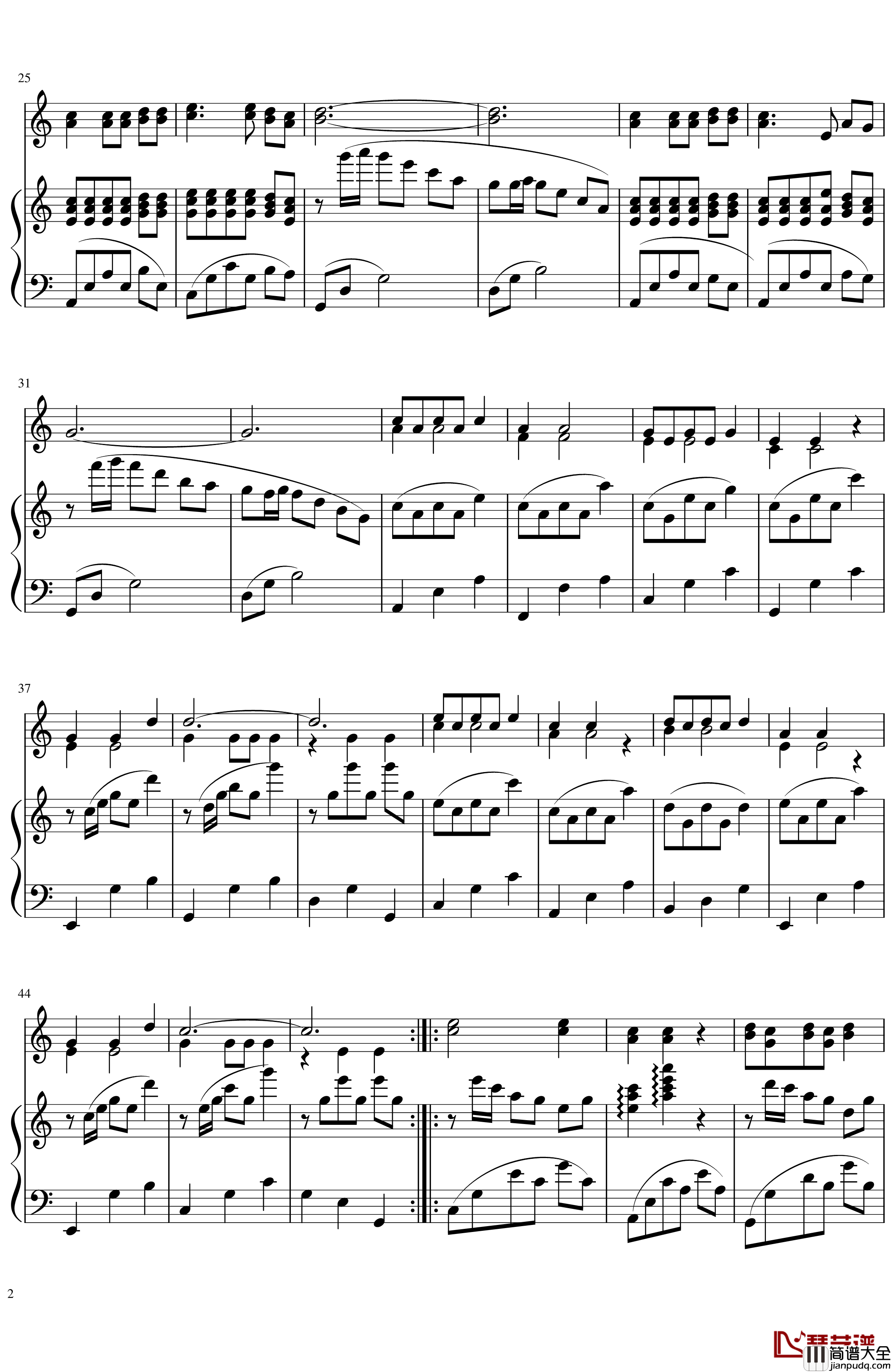 风铃叮叮钢琴谱_合唱伴奏_俞强曲