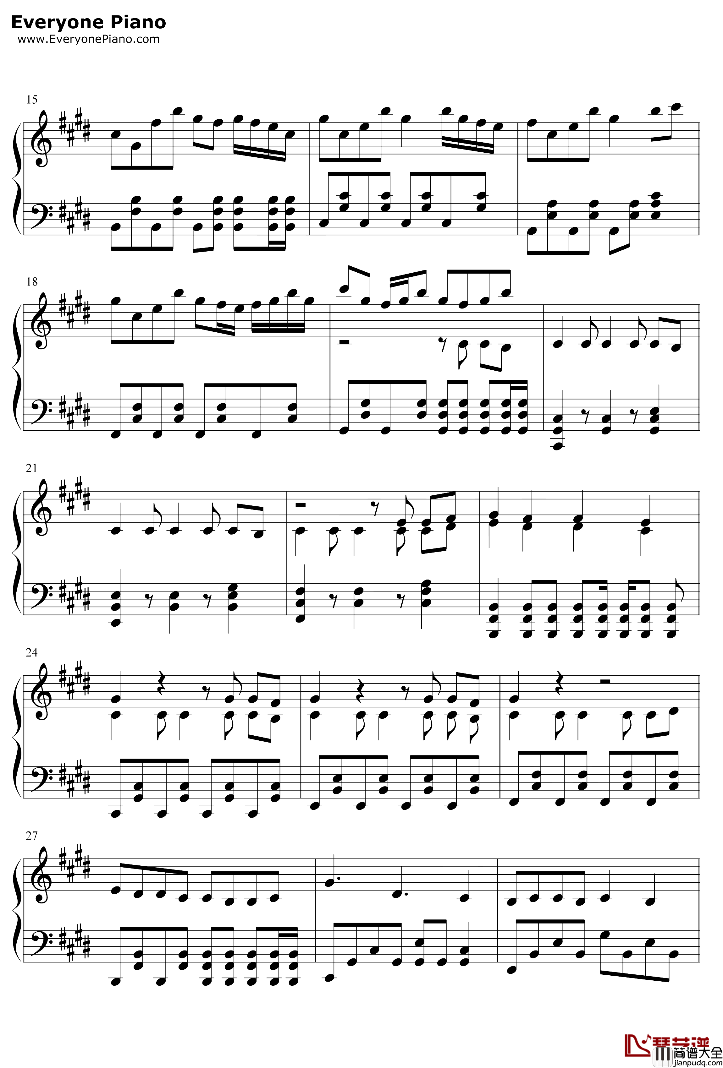 逆浪千秋钢琴谱_言和_2018年哔哩哔哩拜年祭