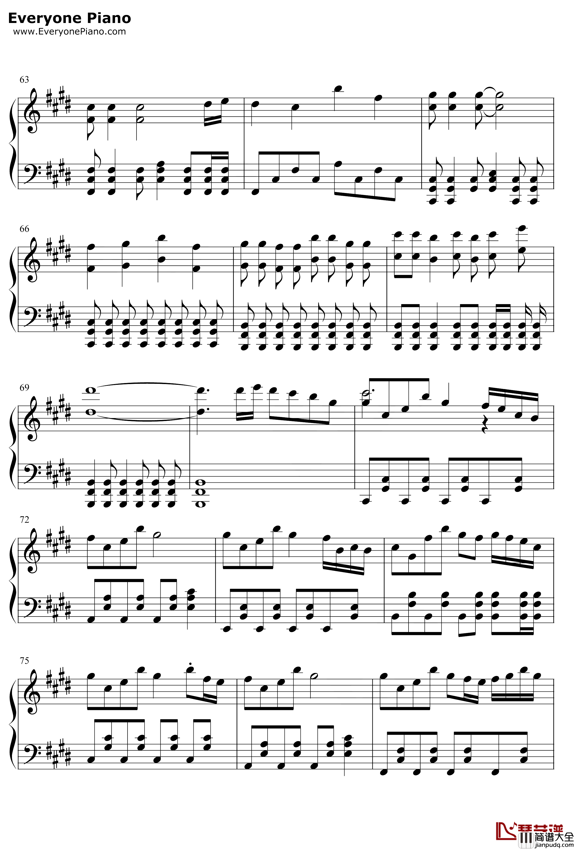 逆浪千秋钢琴谱_言和_2018年哔哩哔哩拜年祭