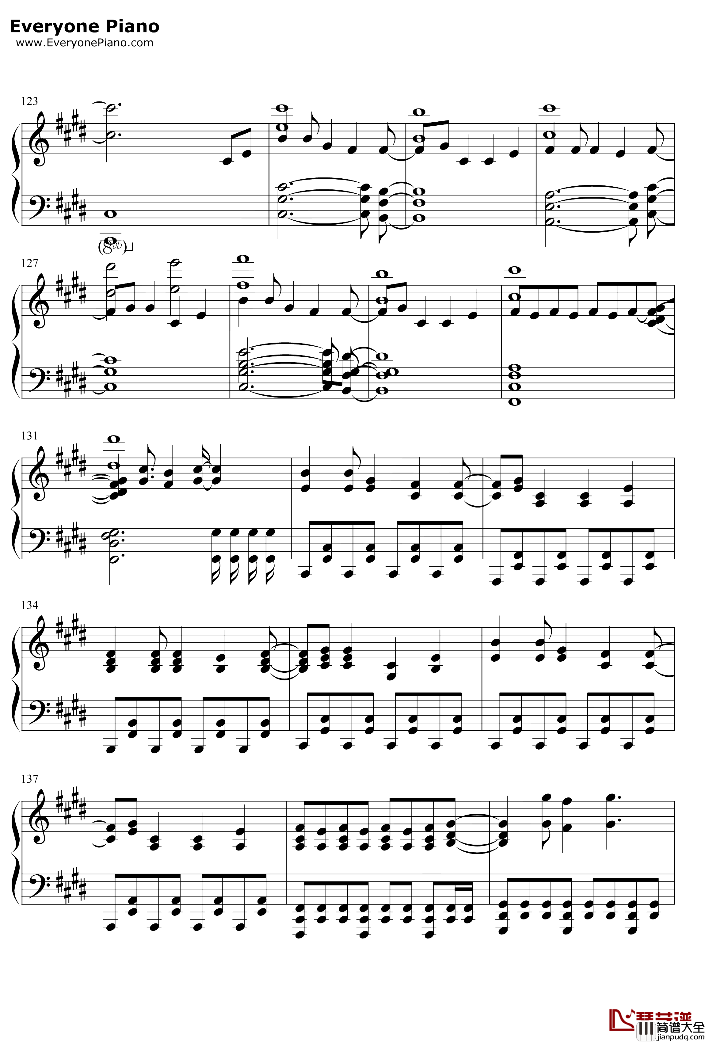 逆浪千秋钢琴谱_言和_2018年哔哩哔哩拜年祭