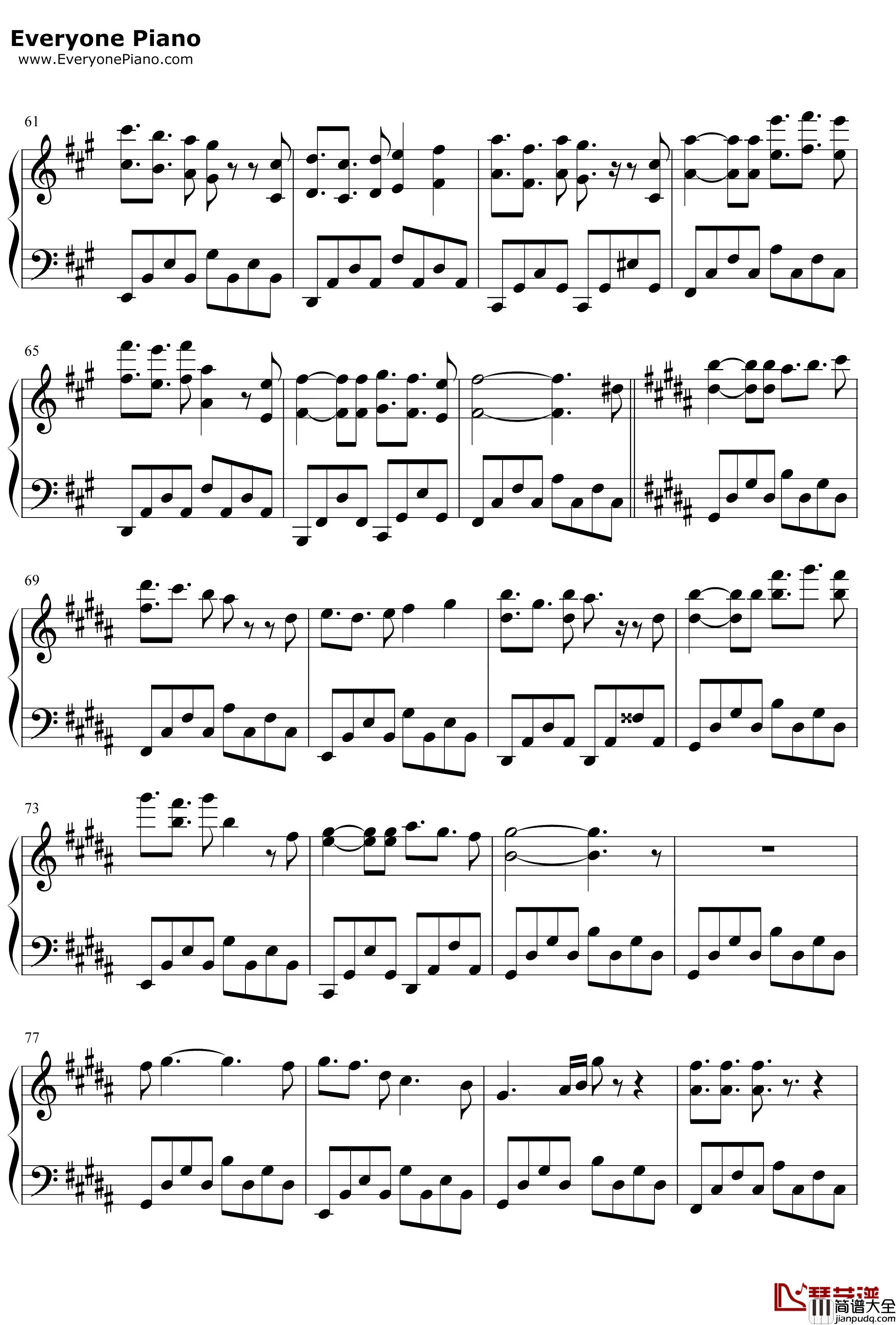 来自尘埃的光钢琴谱_蔡维泽_全职高手片头曲