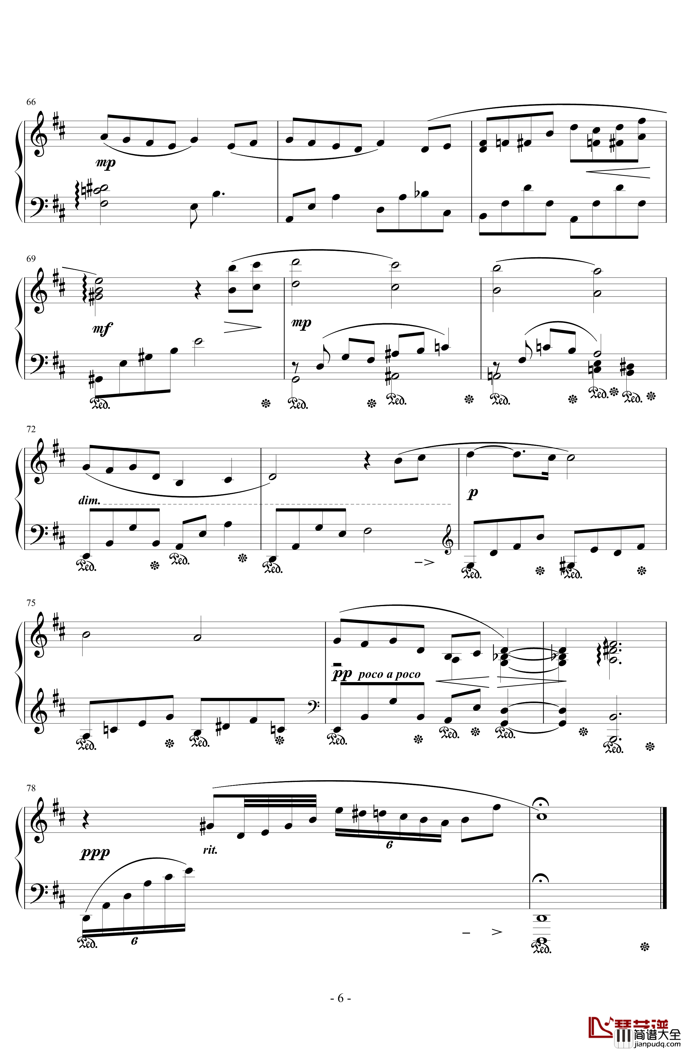 To_Dear_Friends钢琴谱_浜口史郎