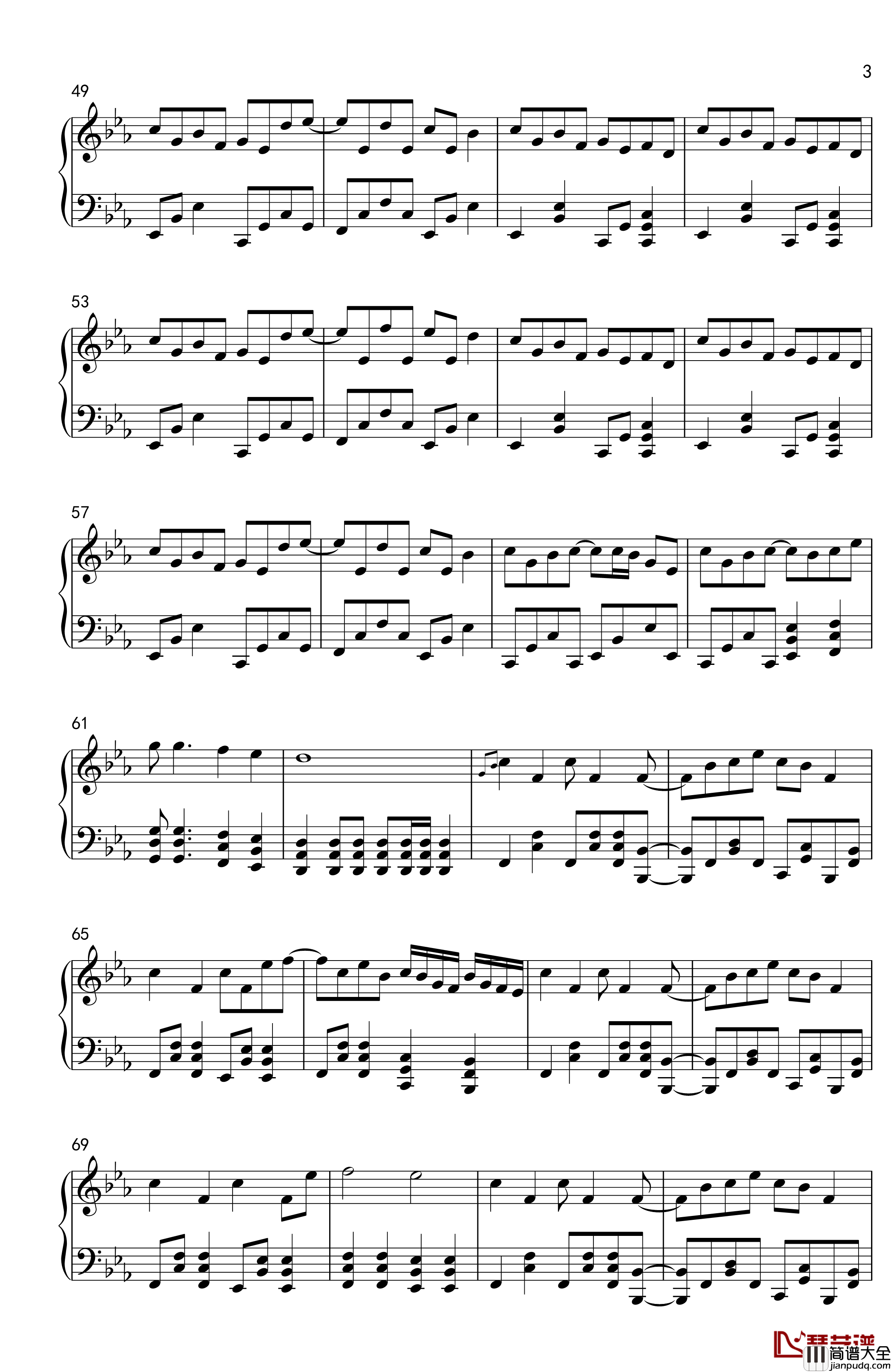 竹取飞翔钢琴谱_东方同人曲