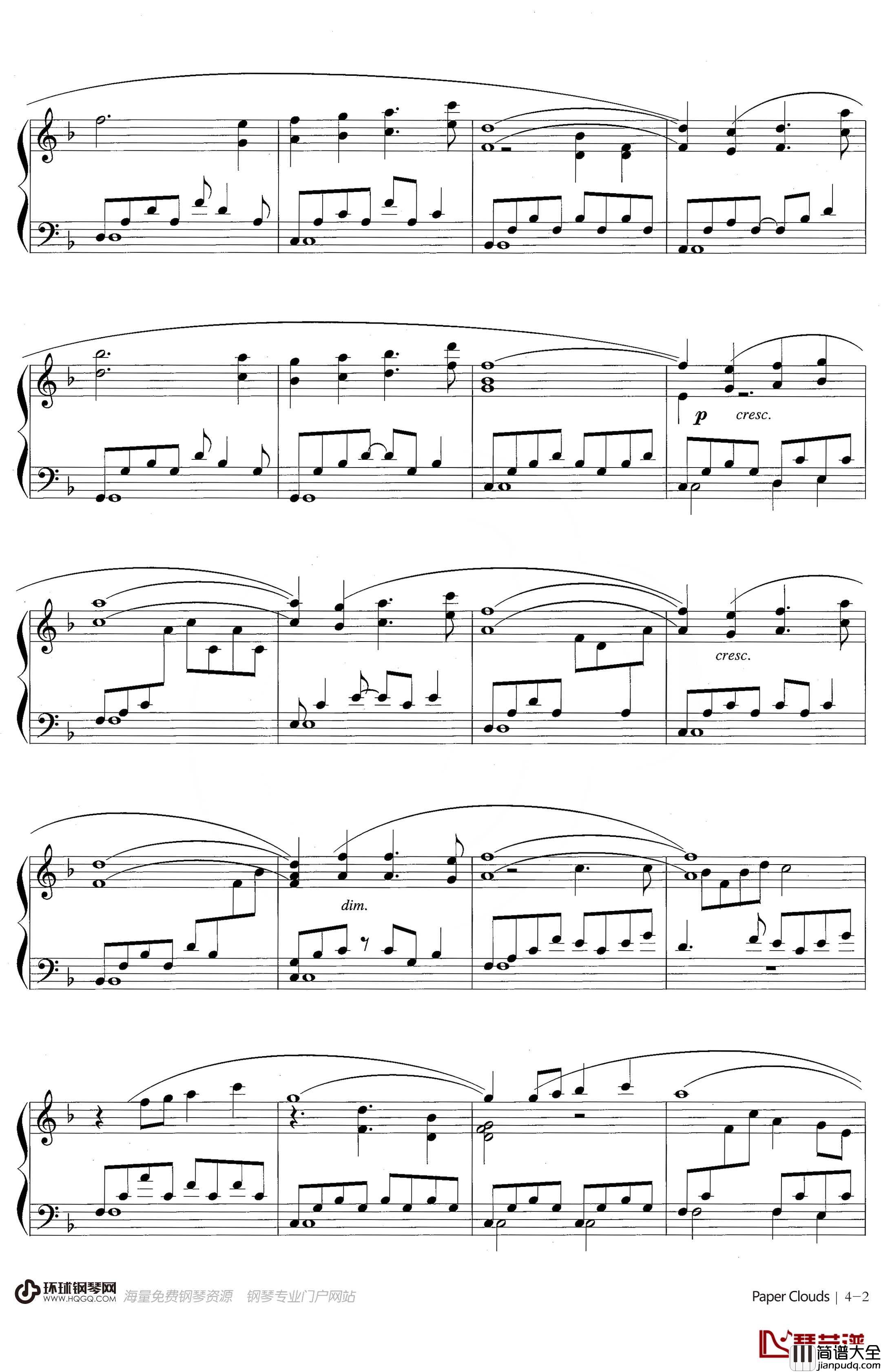 Paper_Clouds钢琴谱_Kevin_Kern