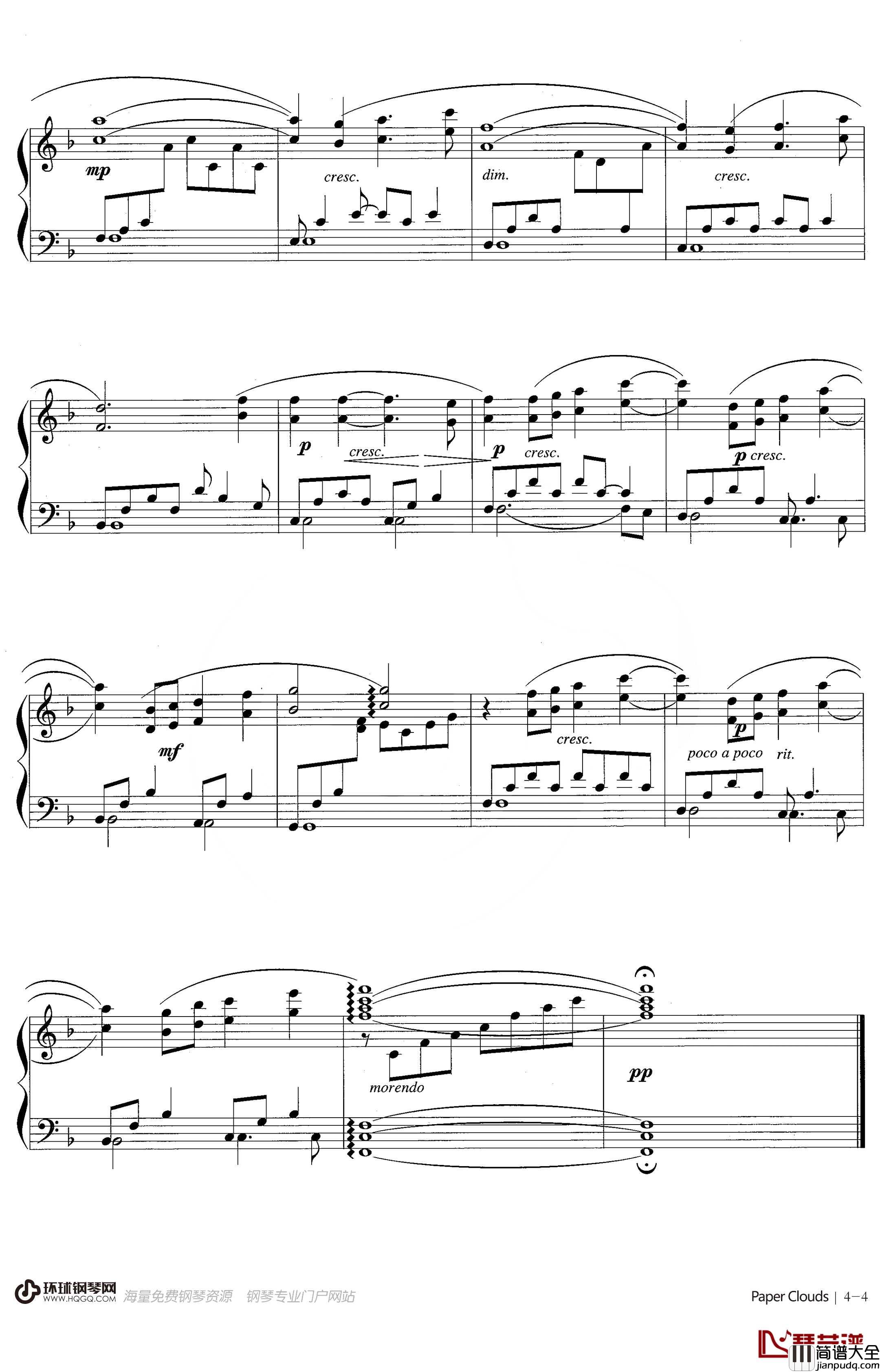 Paper_Clouds钢琴谱_Kevin_Kern