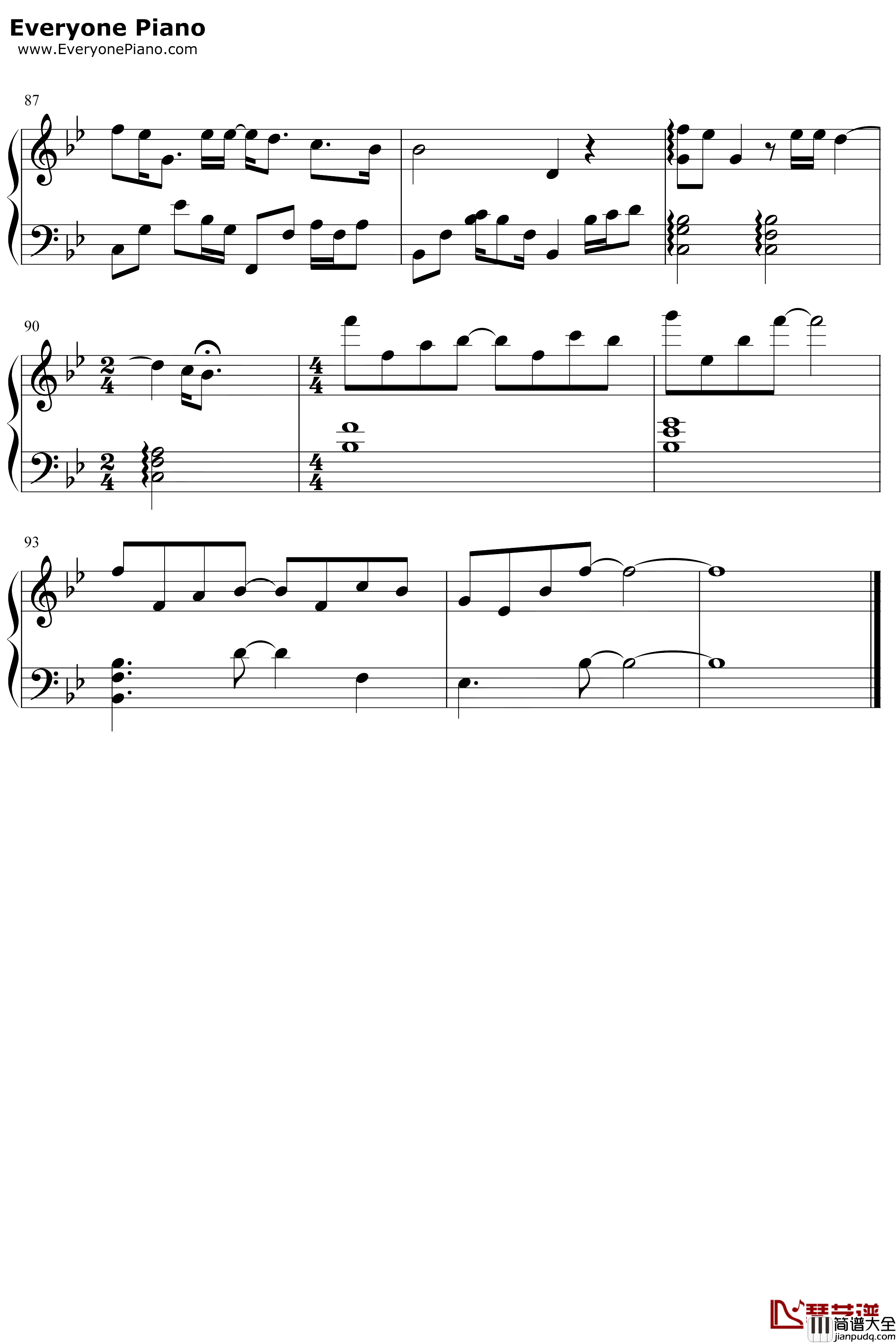 将故事写成我们钢琴谱_林俊杰