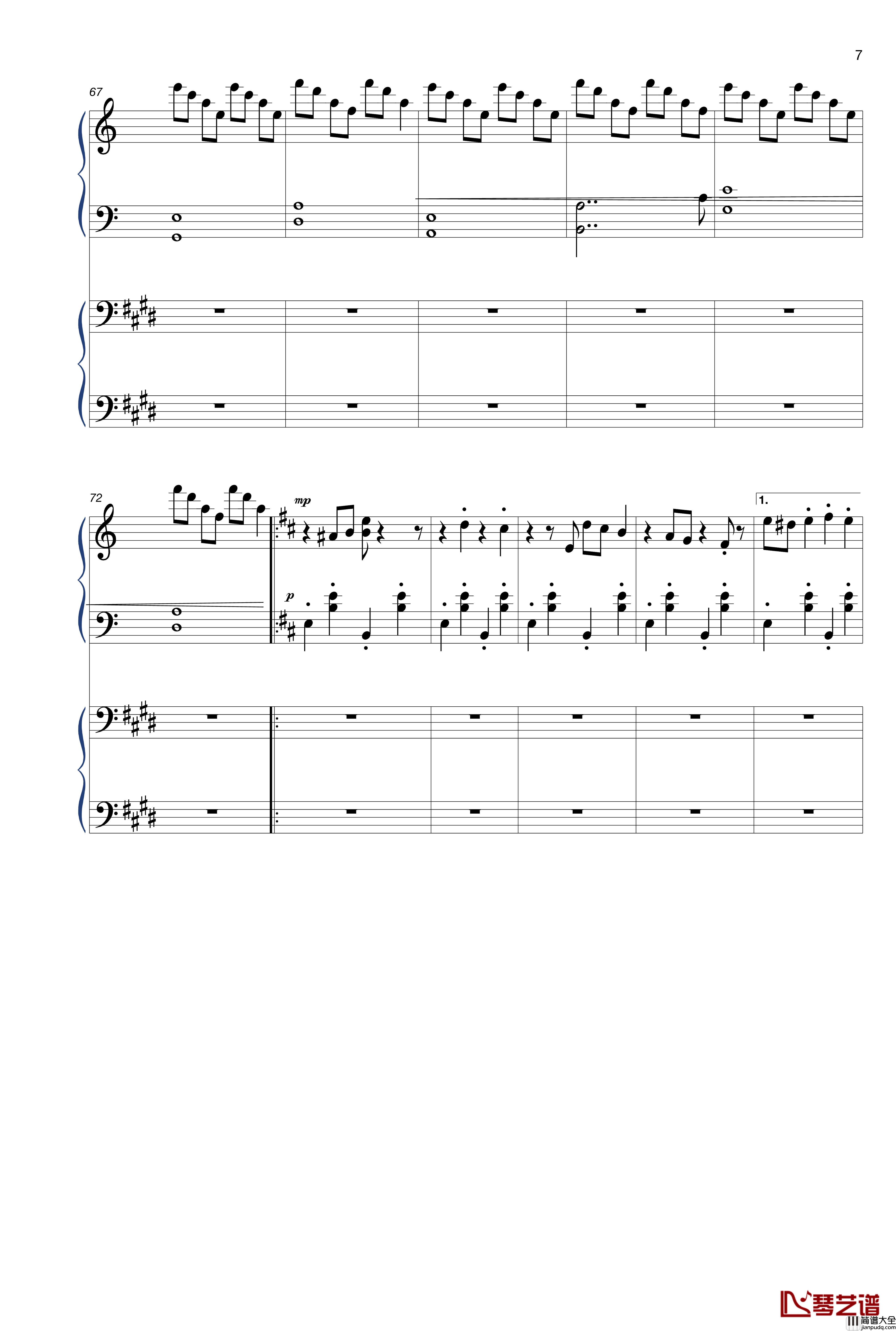 音乐植物大战僵尸2现代时光钢琴谱_摩登世界