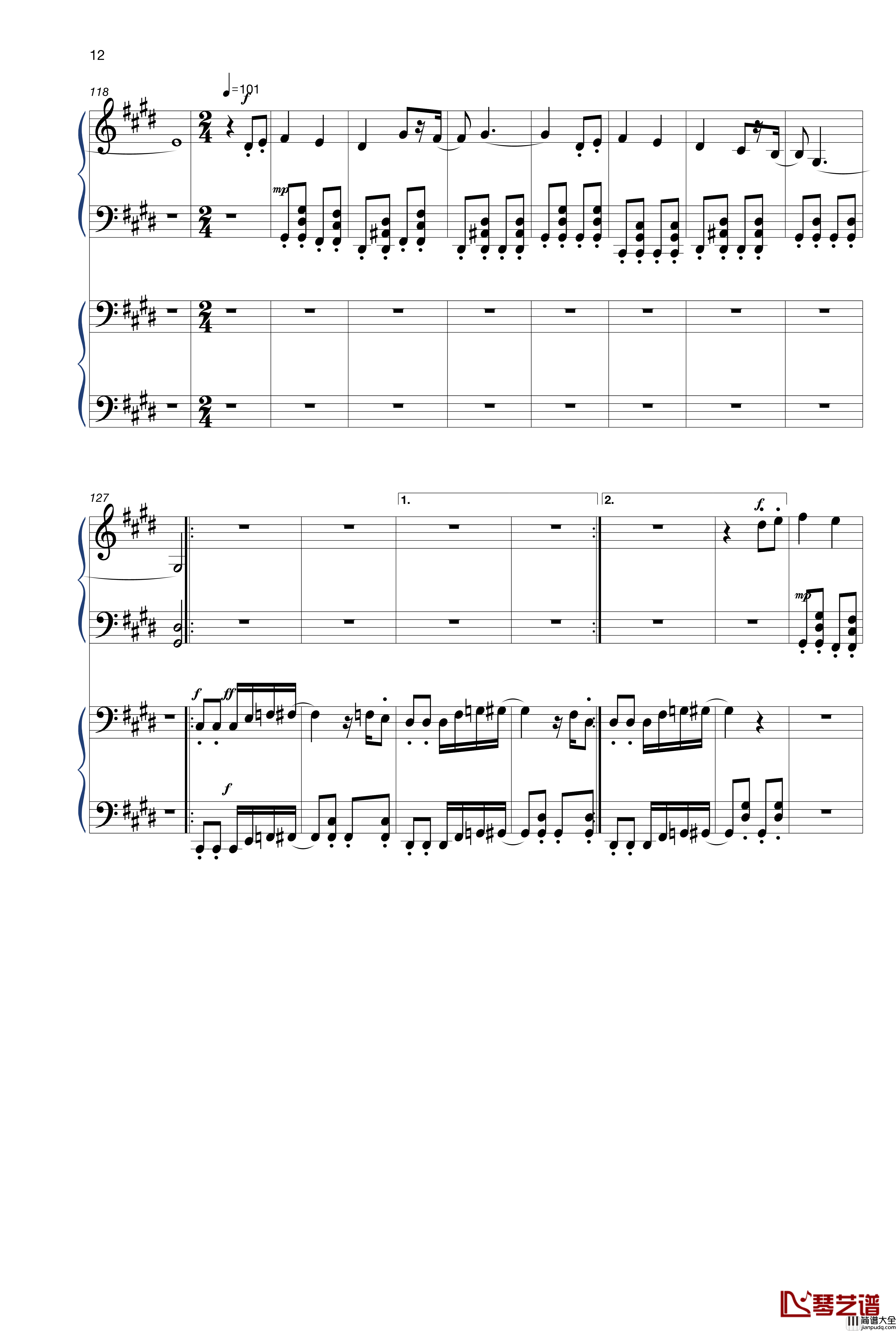 音乐植物大战僵尸2现代时光钢琴谱_摩登世界