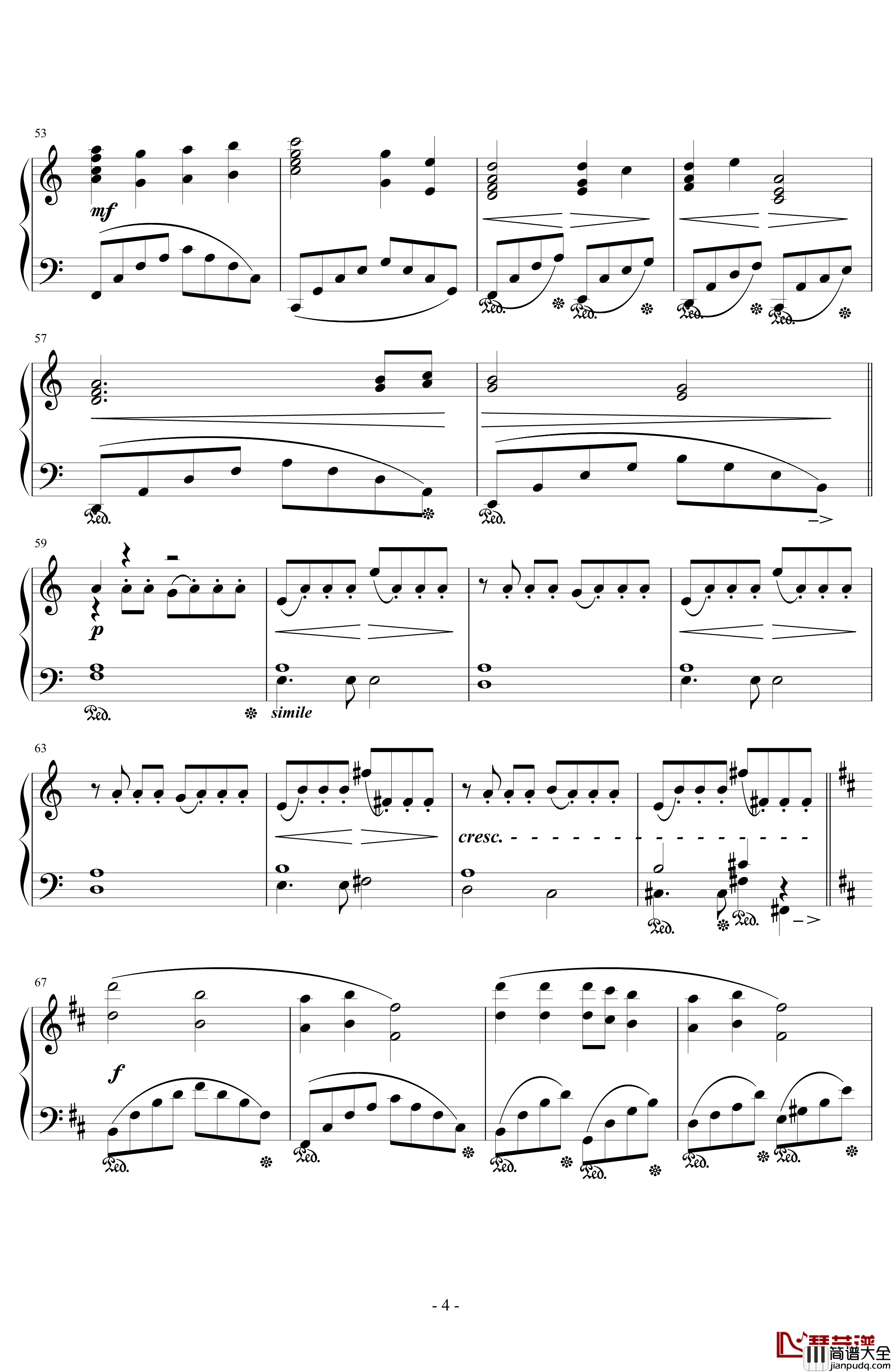 独りじゃない钢琴谱_最终幻想9主题曲_浜口史郎