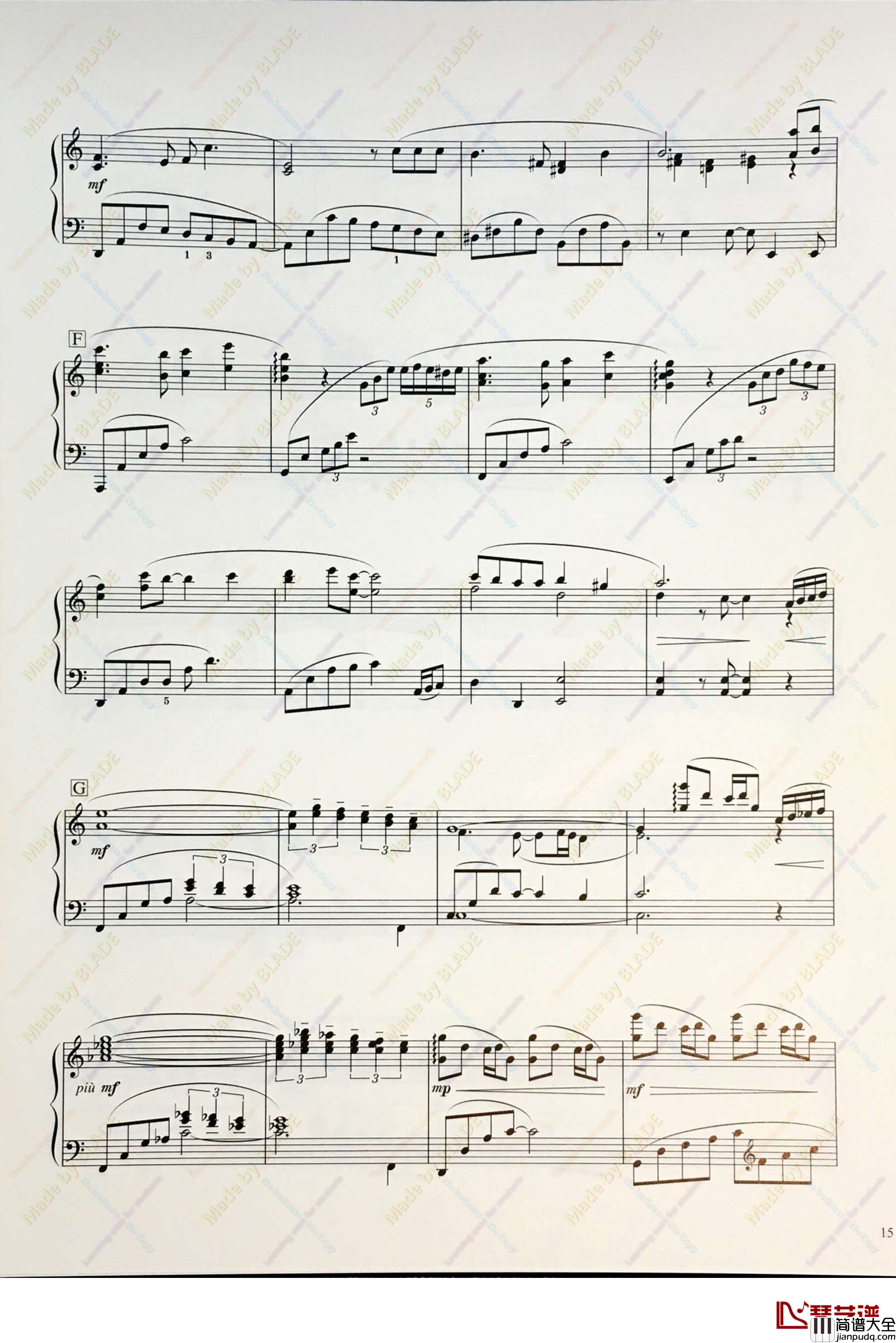 天空之城钢琴谱_轻快活泼_久石让