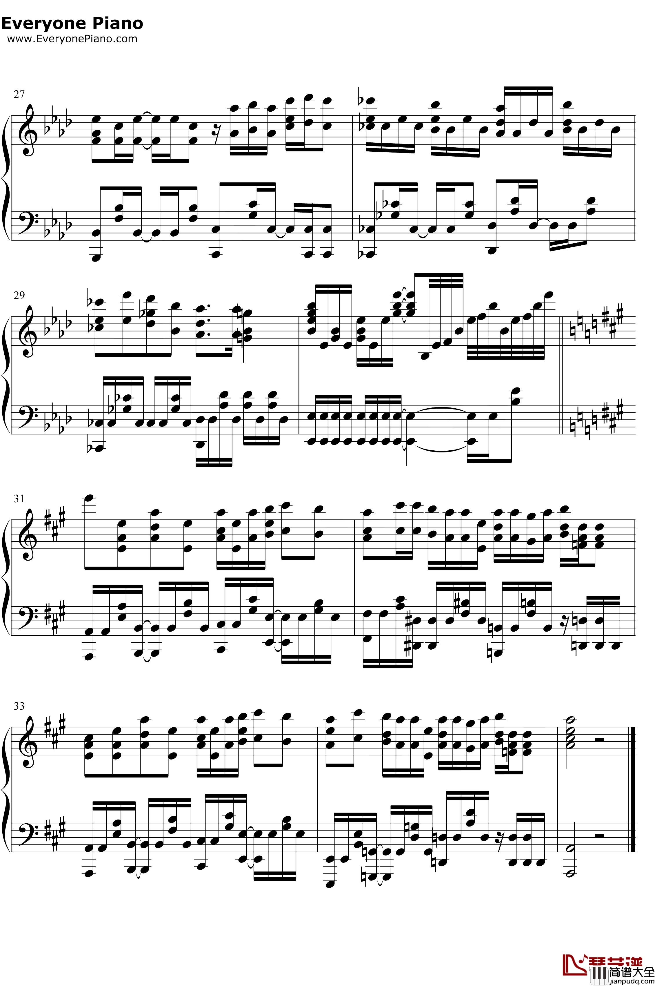 イヤヨイヤヨモスキノウチ钢琴谱_SpiraSpica_普通攻击是全体二连击这样的妈妈你喜欢吗OP