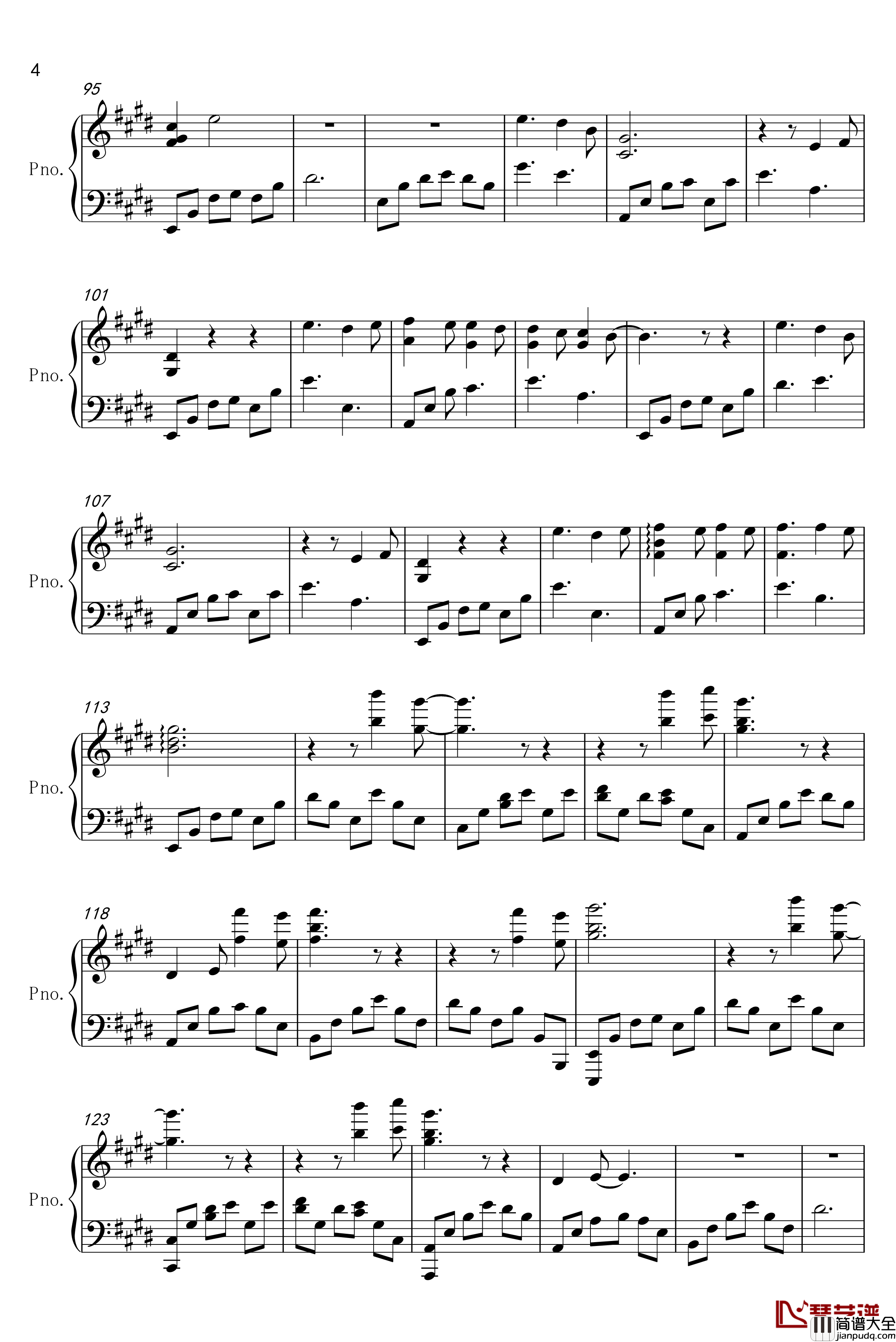 月球钢琴谱_完美独奏版_银临