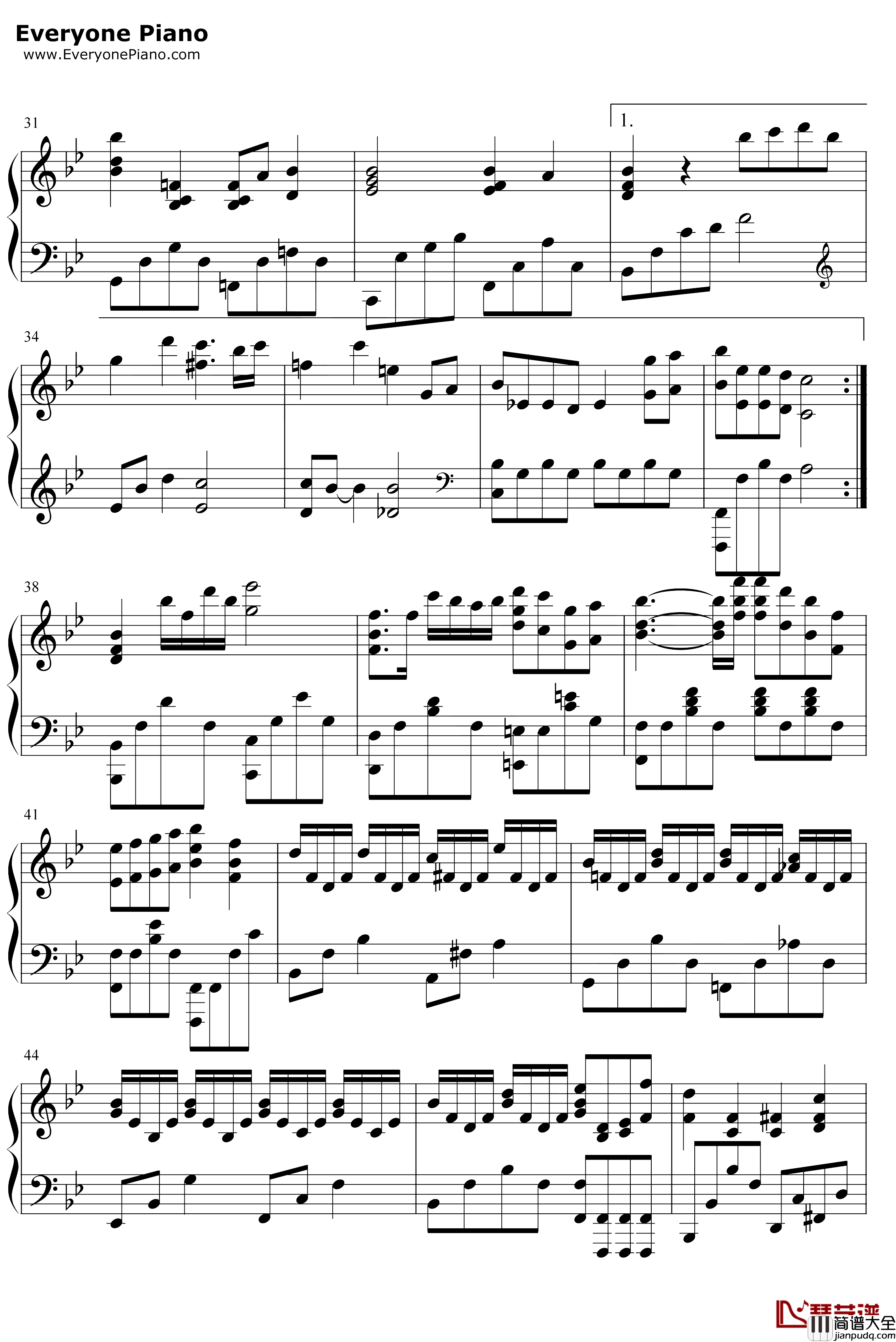 说好不哭钢琴谱_周杰伦_完美伴奏版