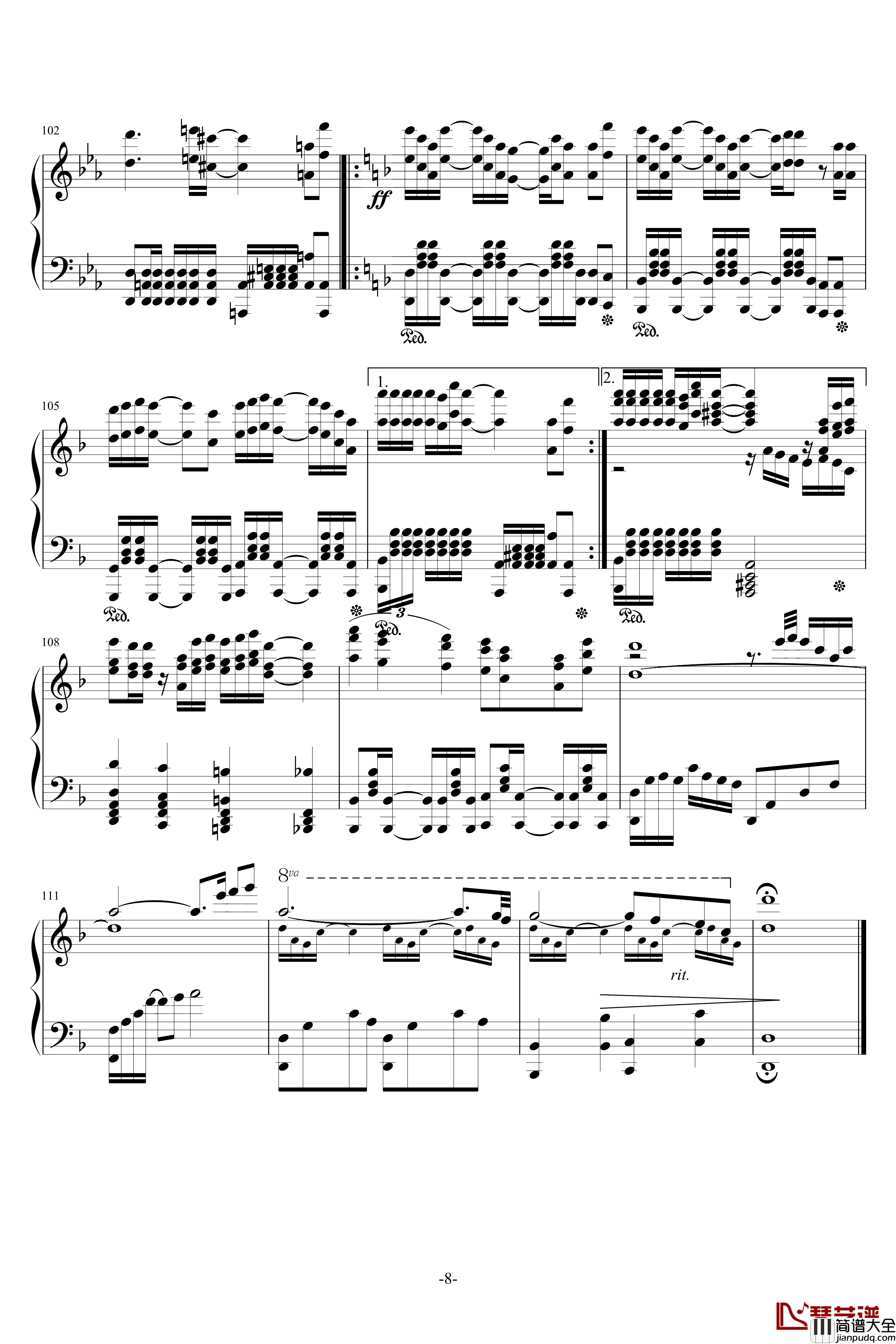 同道殊途钢琴谱_原版钢琴伴奏谱_魔道祖师前尘篇