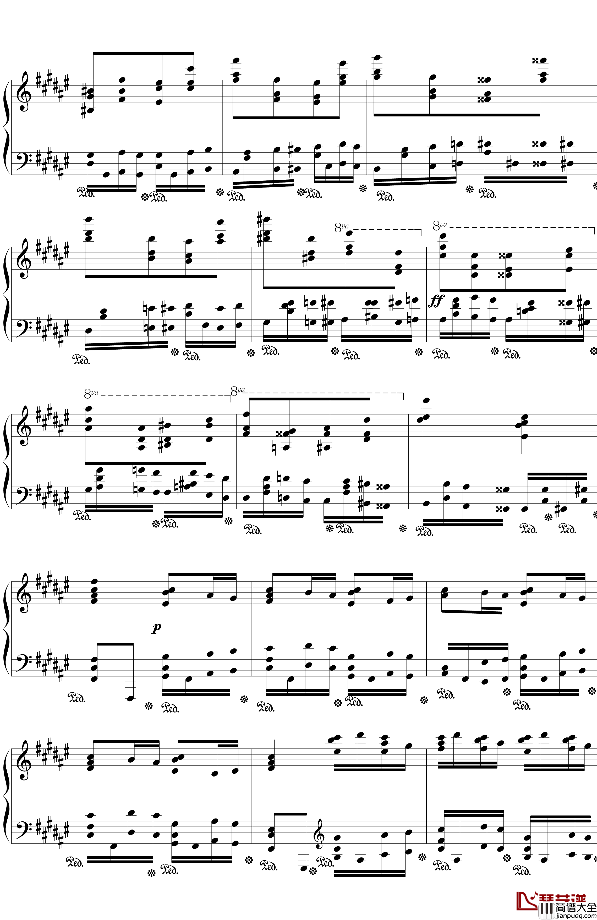 戈多夫斯基练习曲OP25NO9_1钢琴谱_蝴蝶