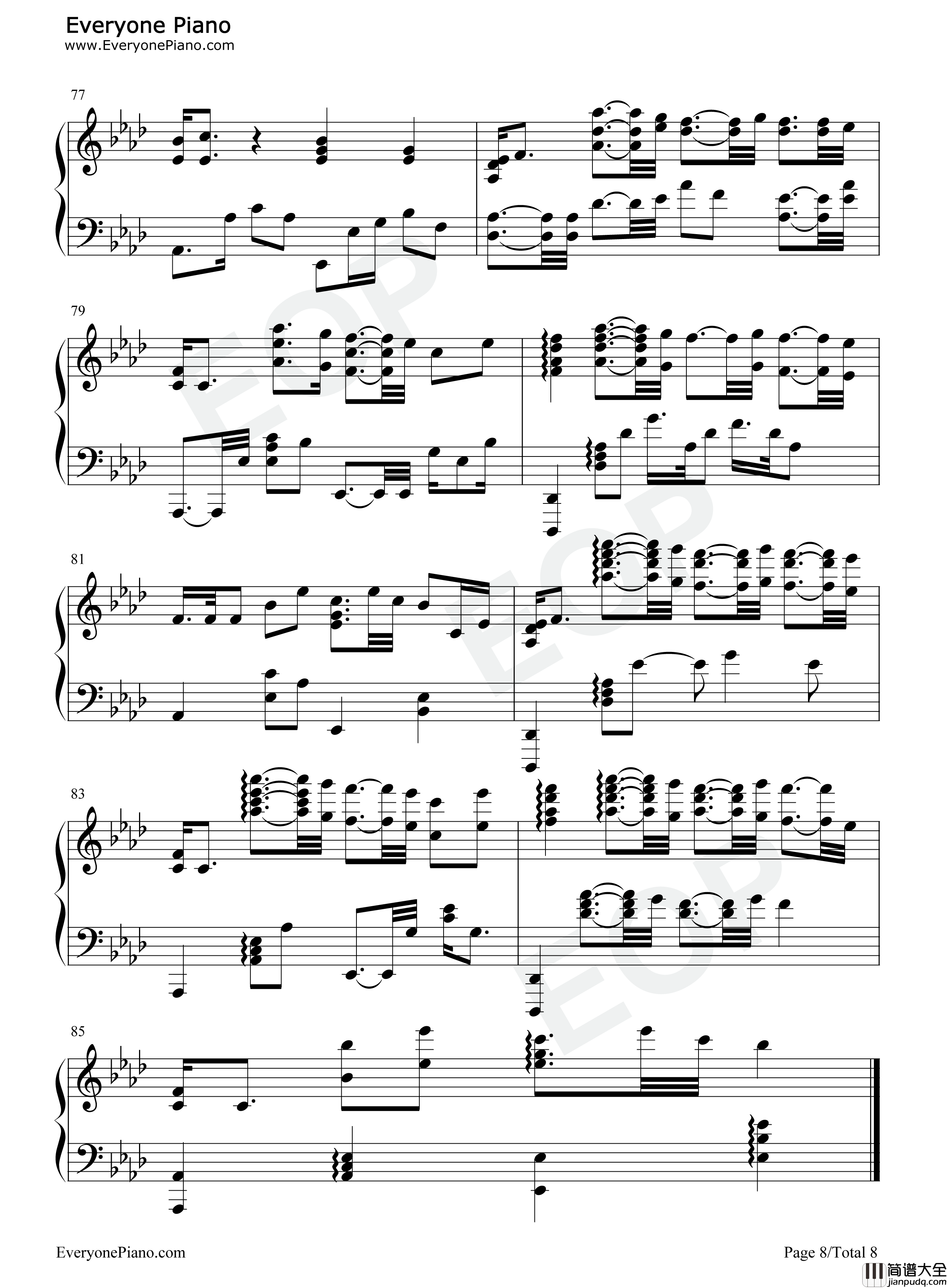 我用什么把你留住钢琴谱_福禄寿FloruitShow