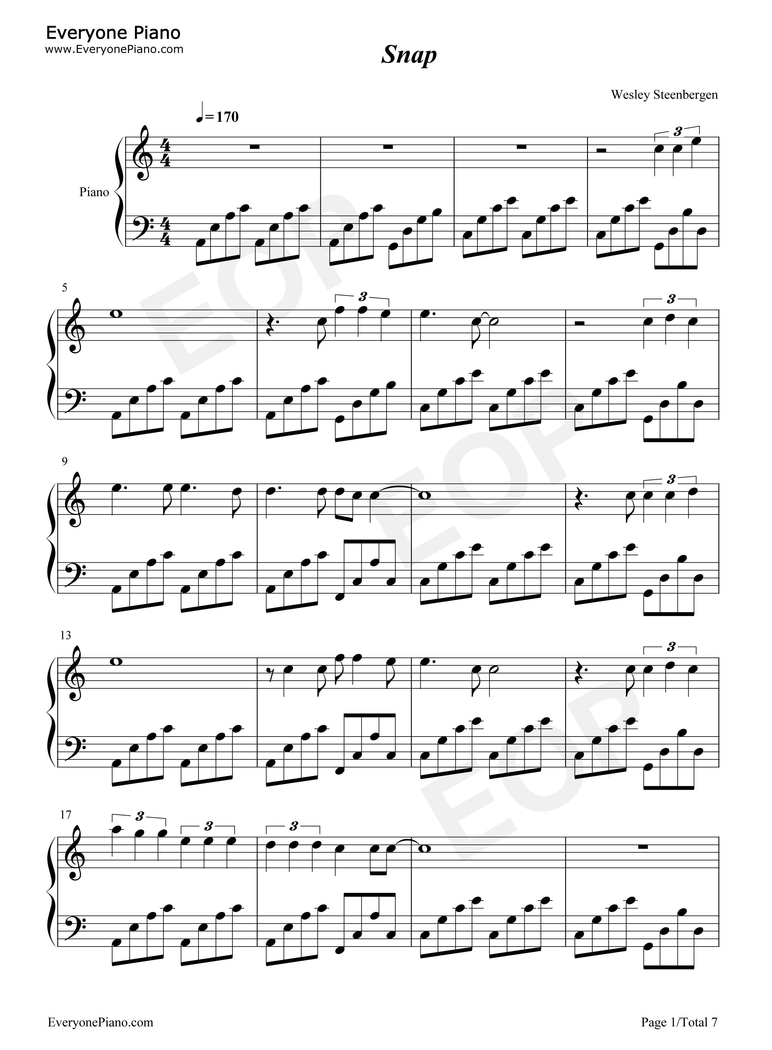 Snap钢琴谱_Rosa_Linn