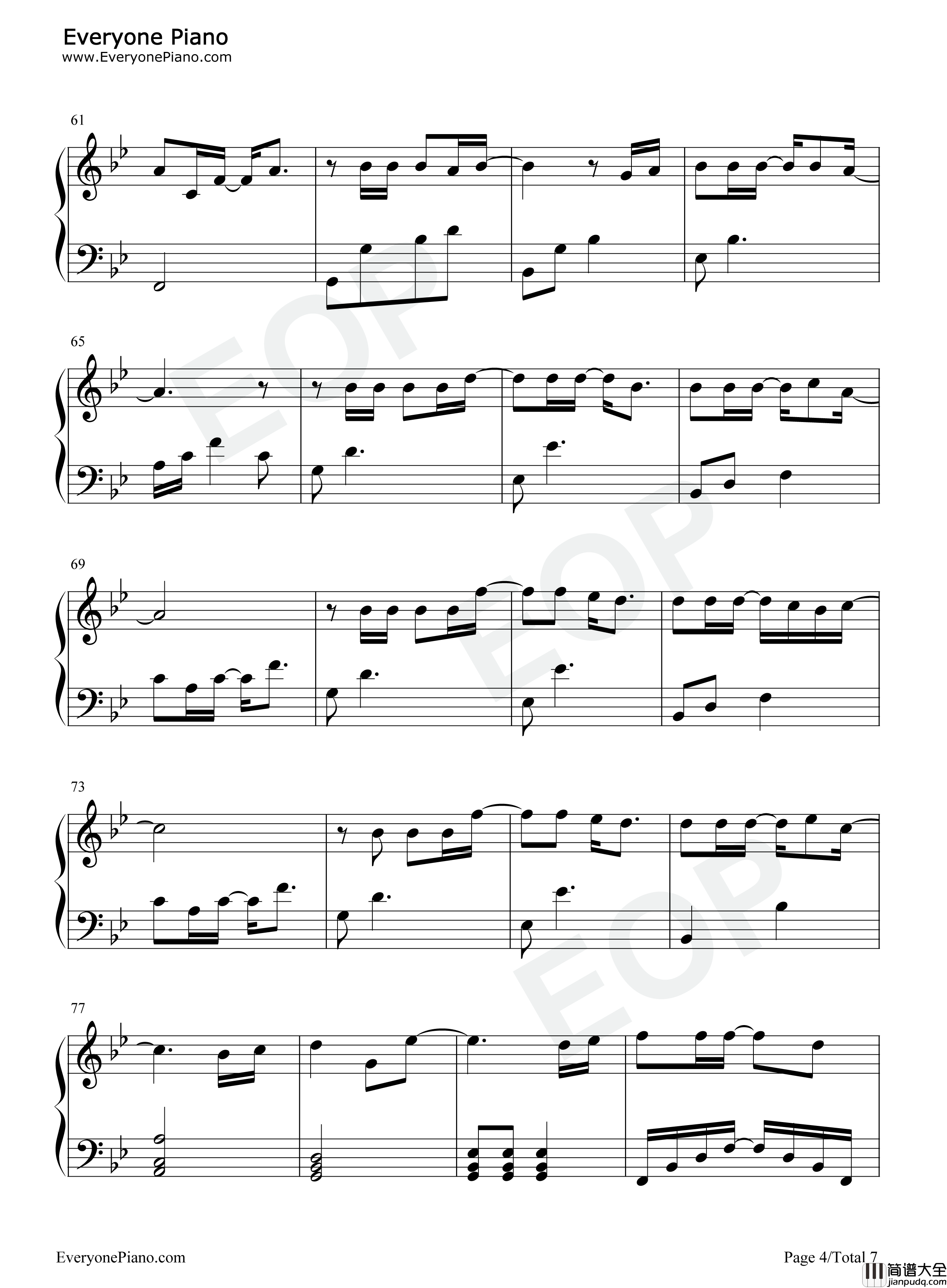 Suddenly钢琴谱_金宝京