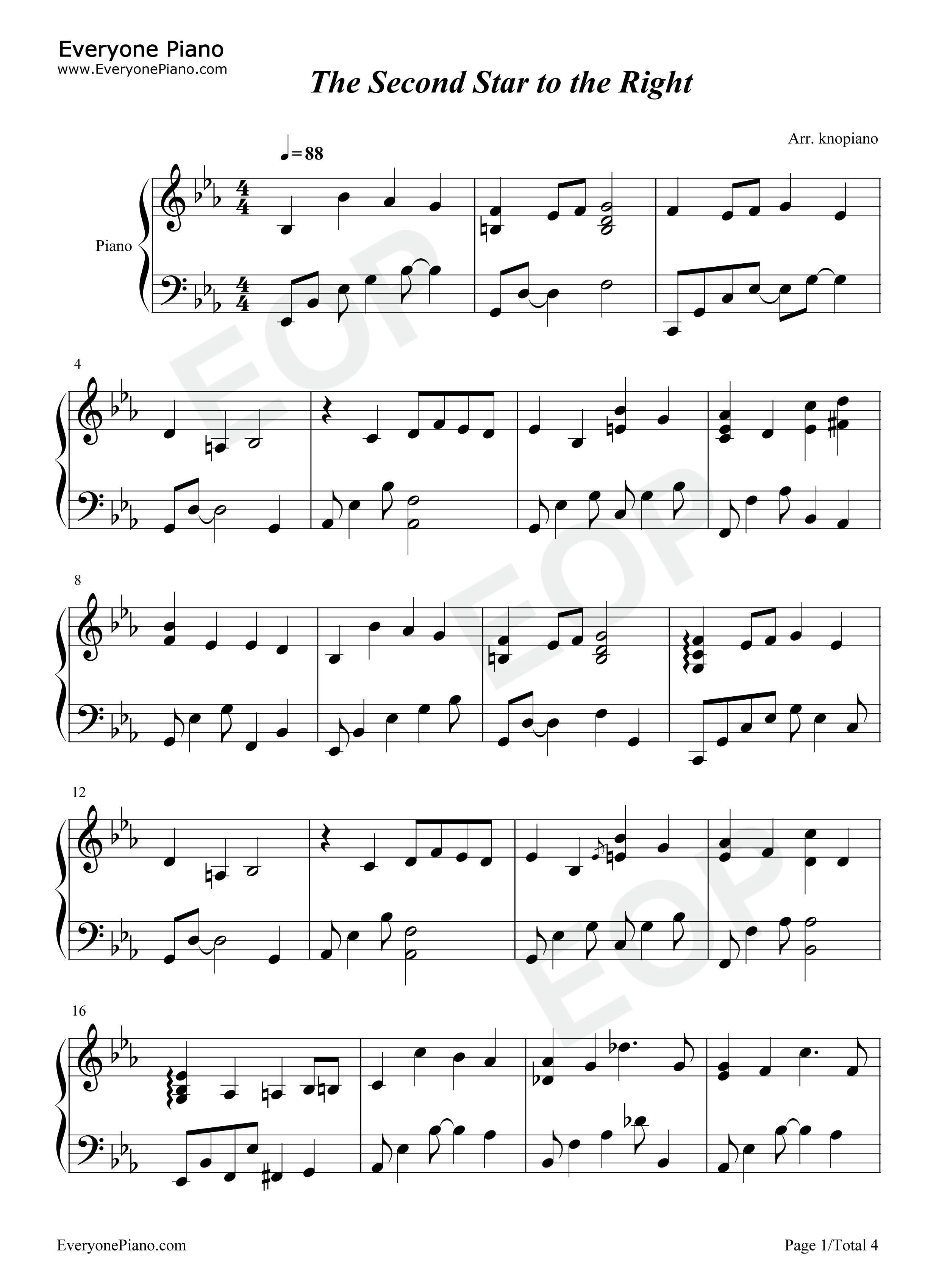 The_Second_Star_to_the_Right钢琴谱_Sammy_Fain