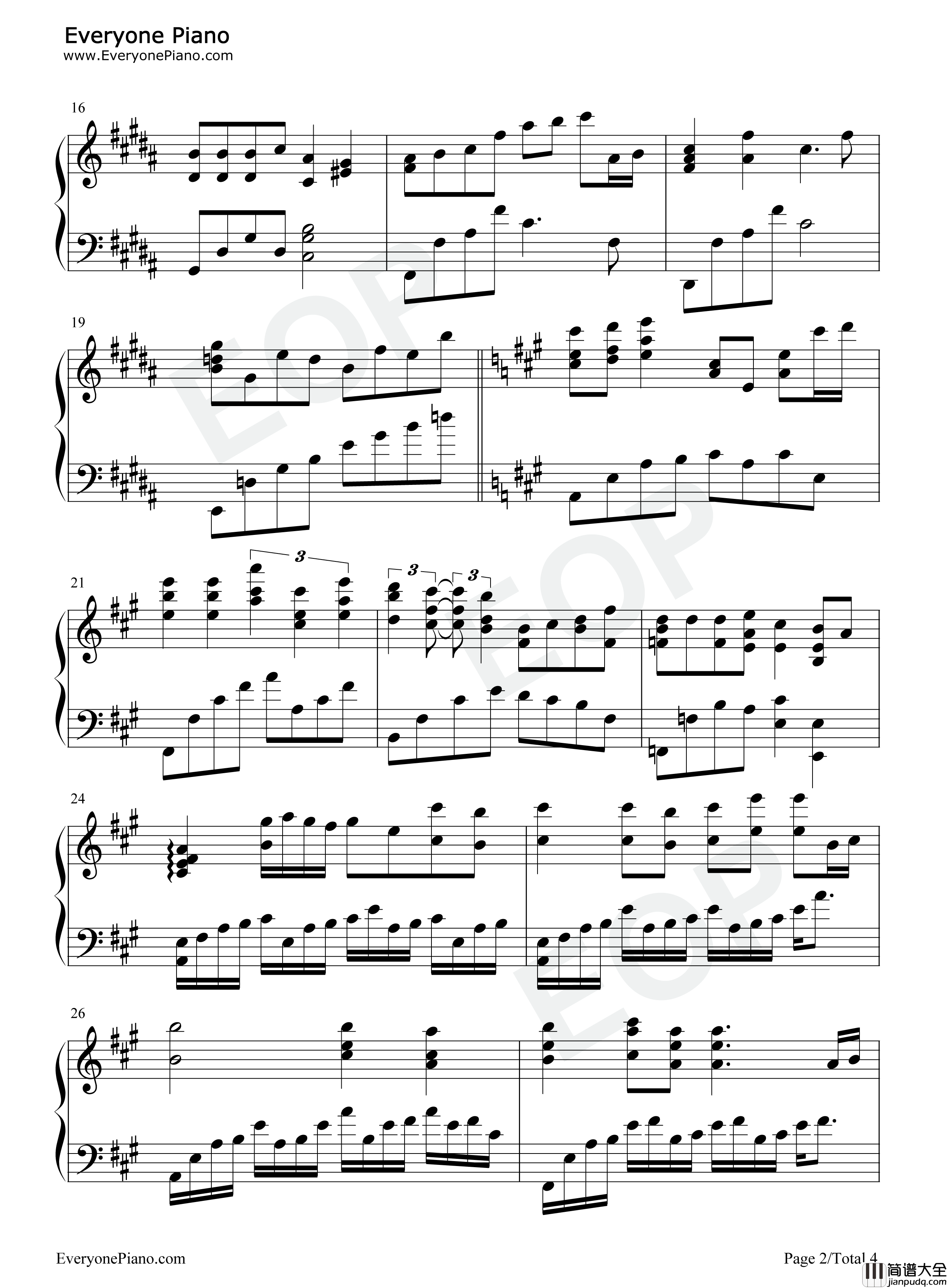 Reflection钢琴谱_Lea_Salonga