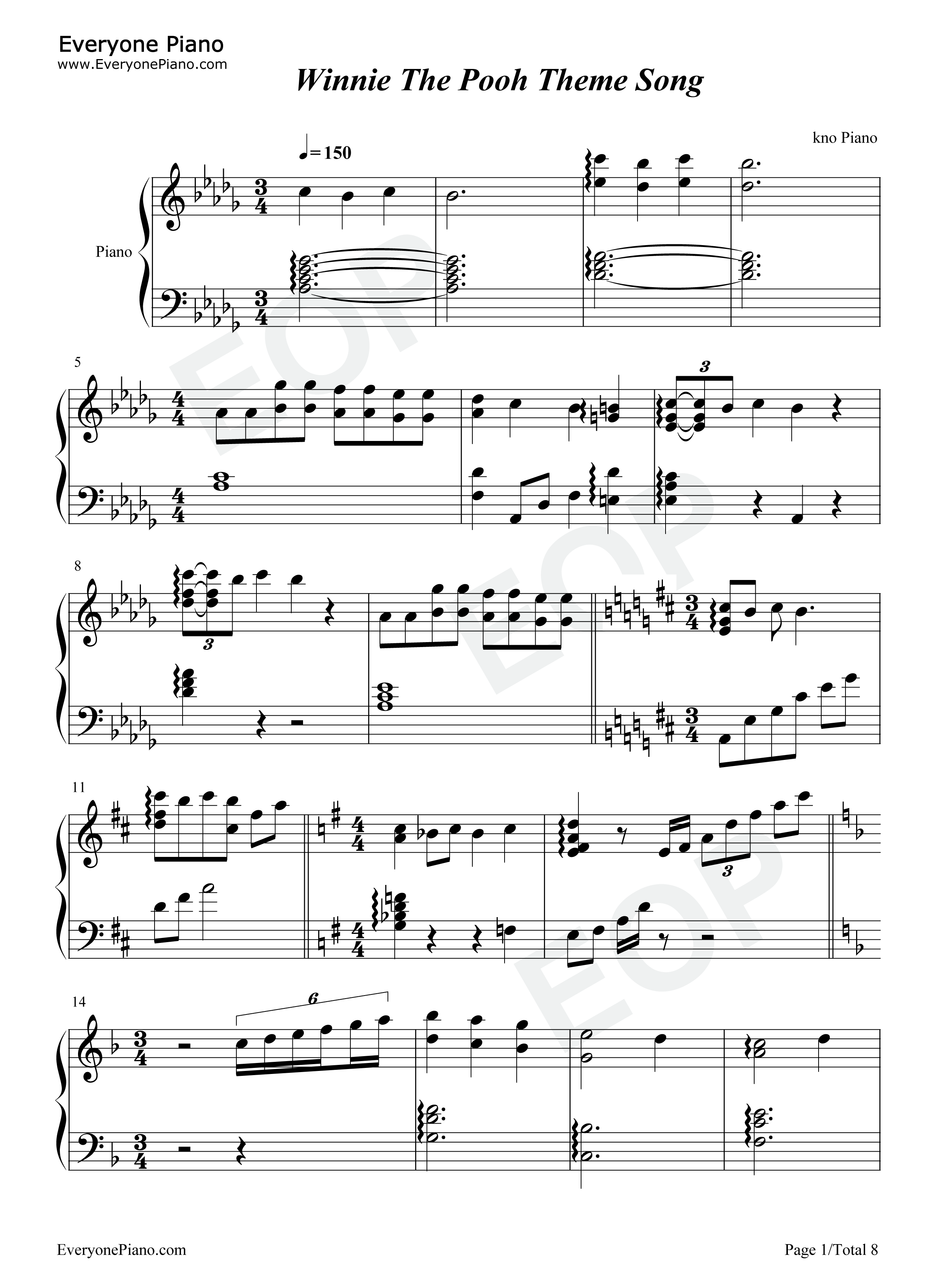 Winnie_The_Pooh_Theme_Song钢琴谱_Robert_B._Sherman_Richard_M._Sherman