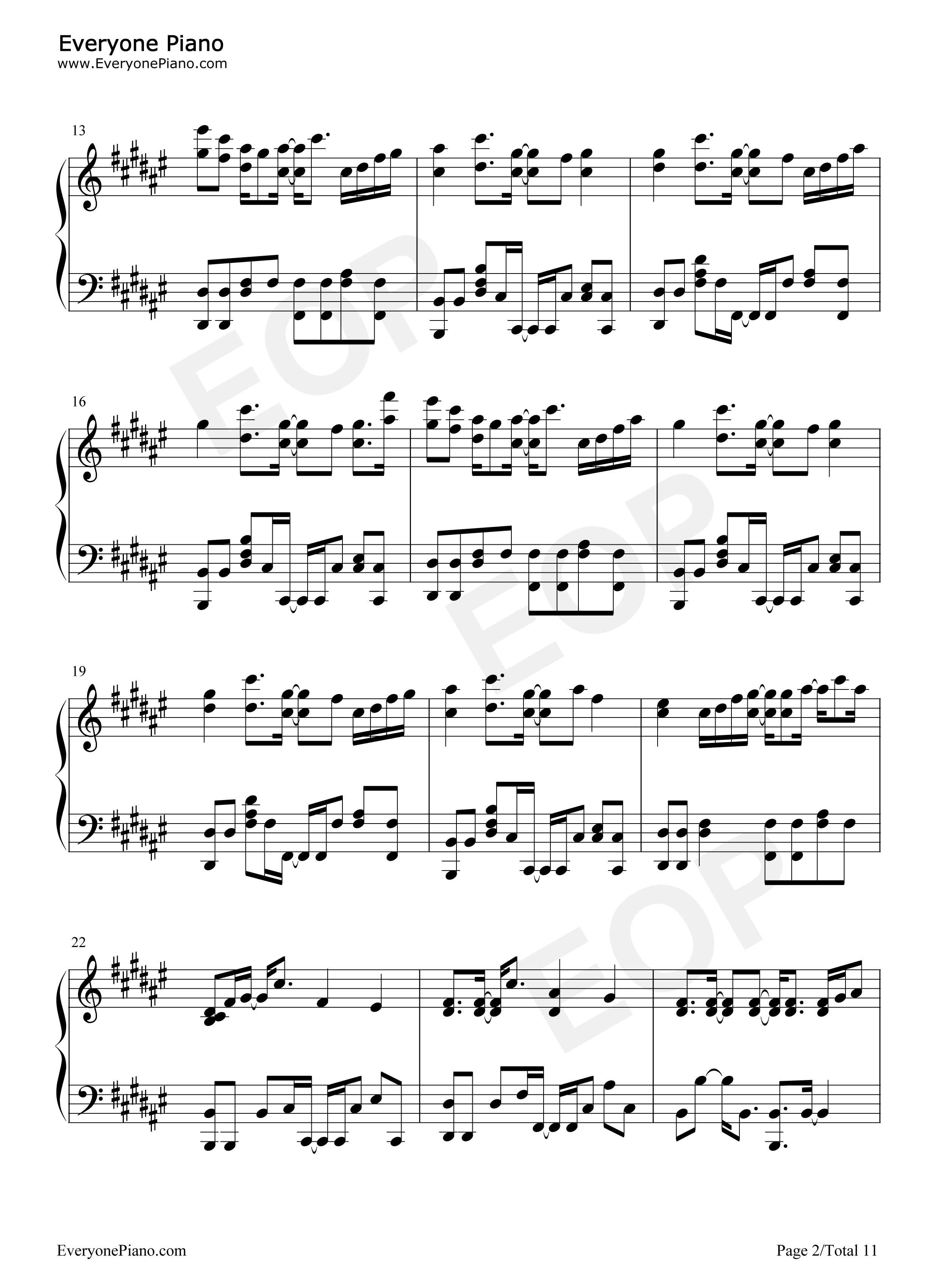 花女钢琴谱_花譜_花谱