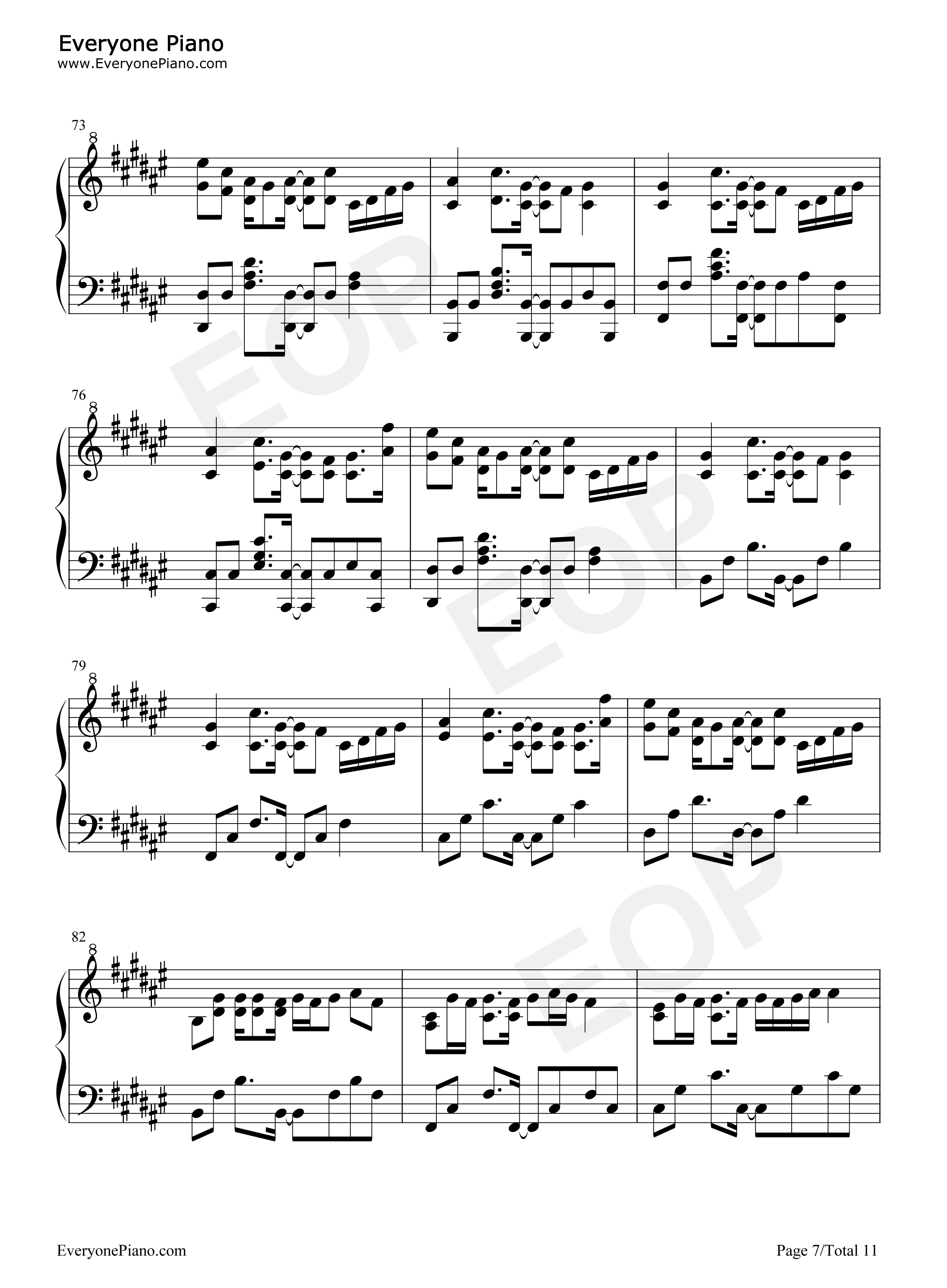 花女钢琴谱_花譜_花谱