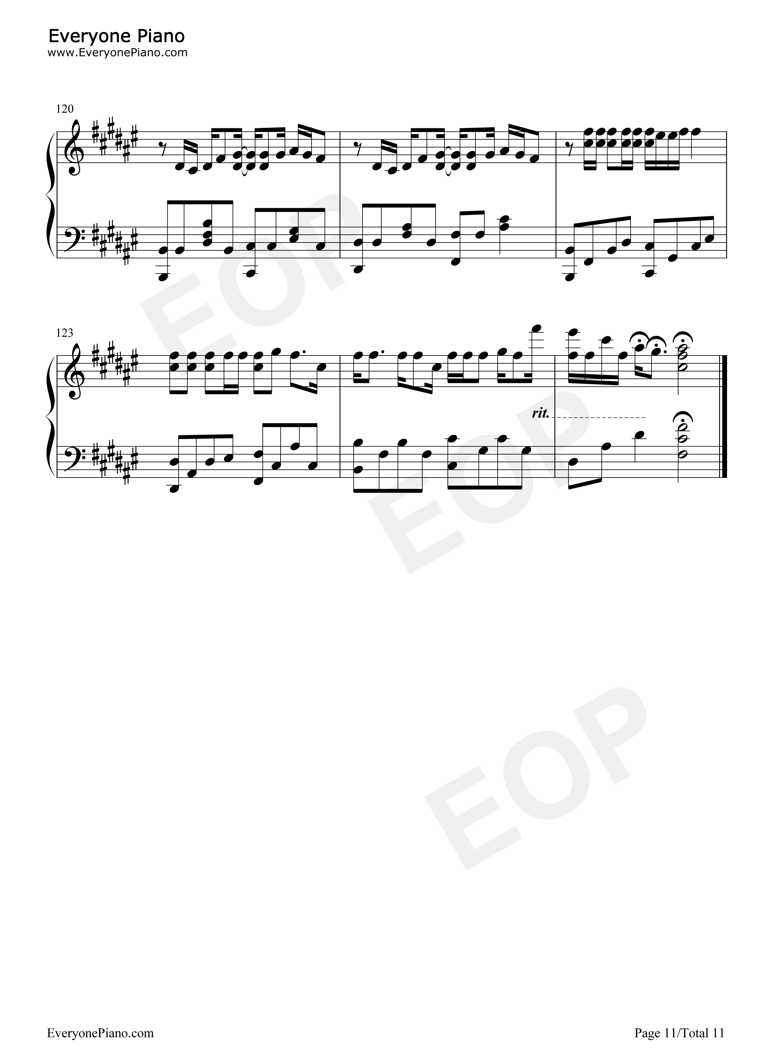 花女钢琴谱_花譜_花谱