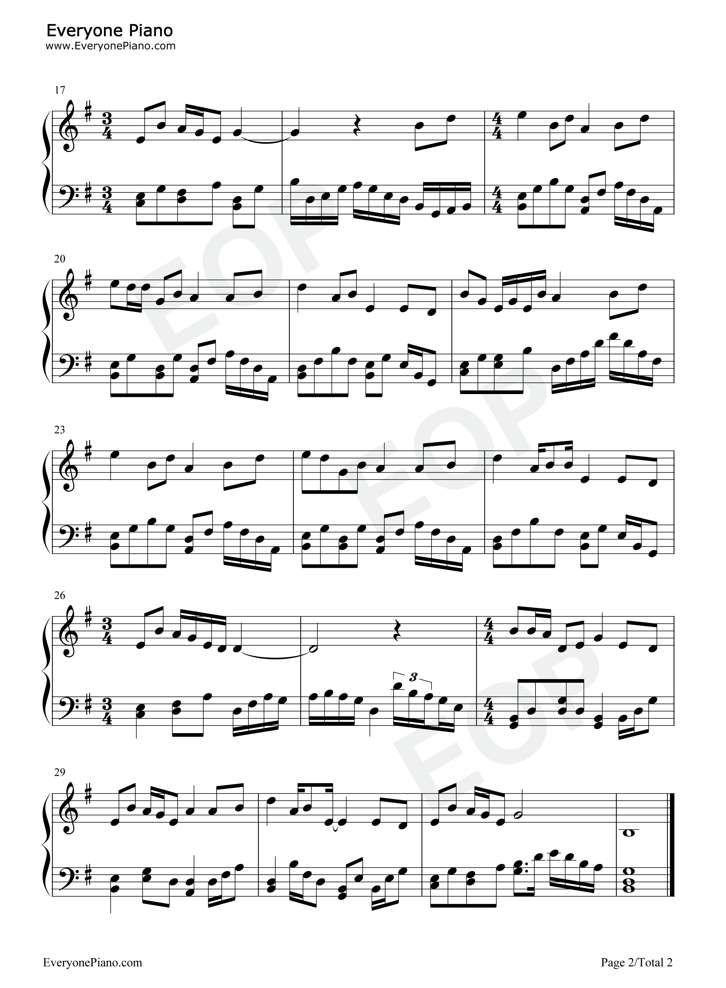 世界第一等钢琴谱_刘德华