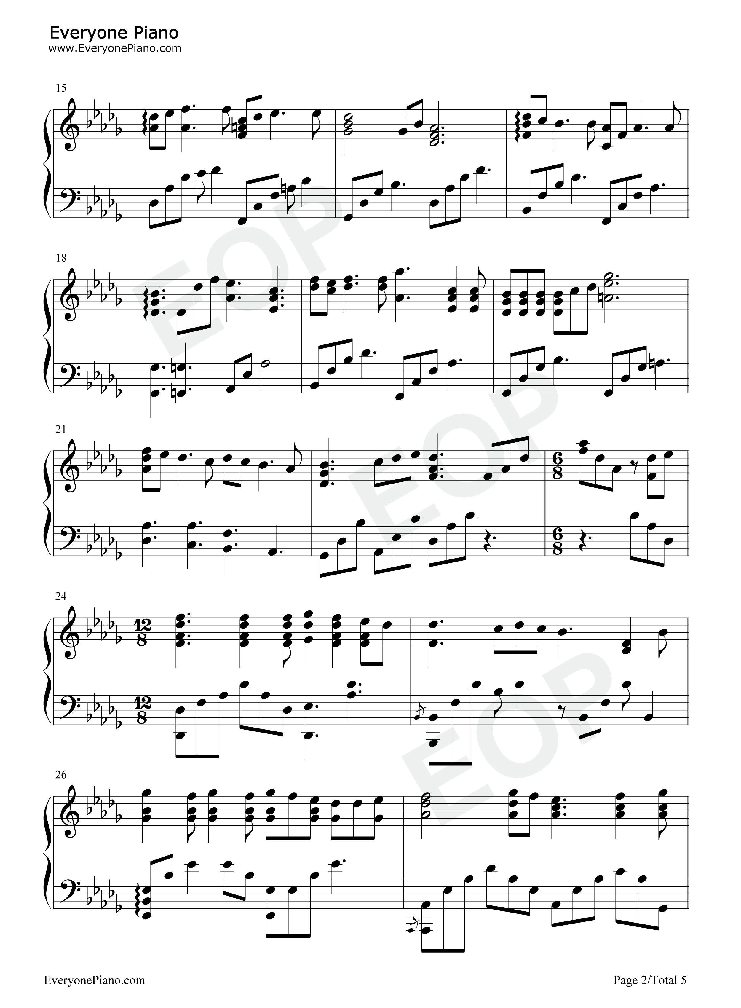 时代钢琴谱_中岛美雪