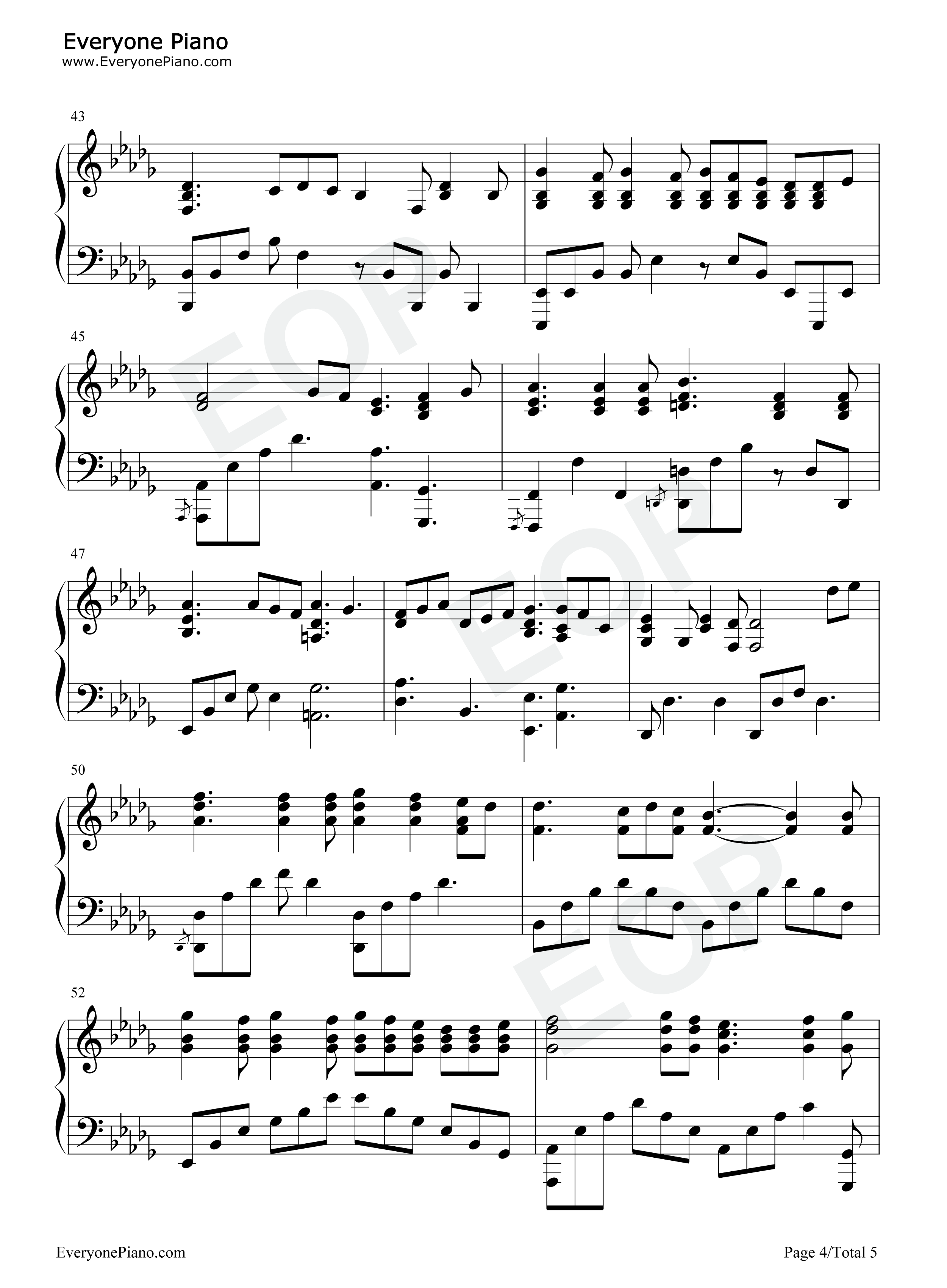 时代钢琴谱_中岛美雪